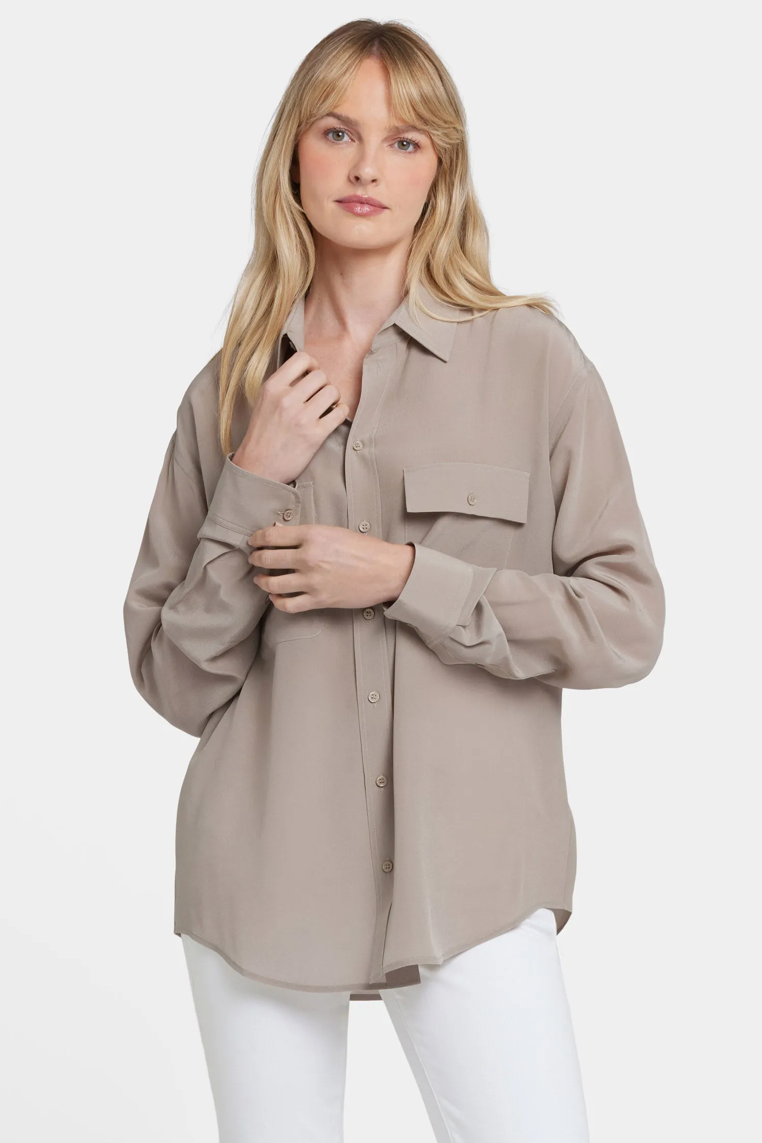 Lauren Silk Blouse - Saddlewood sold by NYDJ