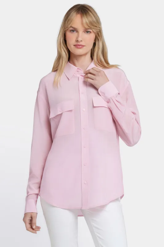 Lauren Silk Blouse - Pink Nectar sold by NYDJ