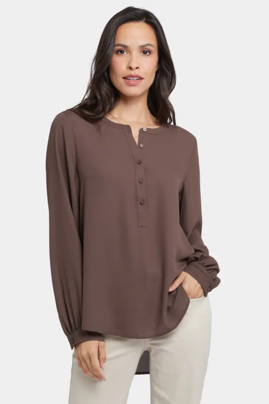 Simone Blouse - Coffee Bean sold by NYDJ