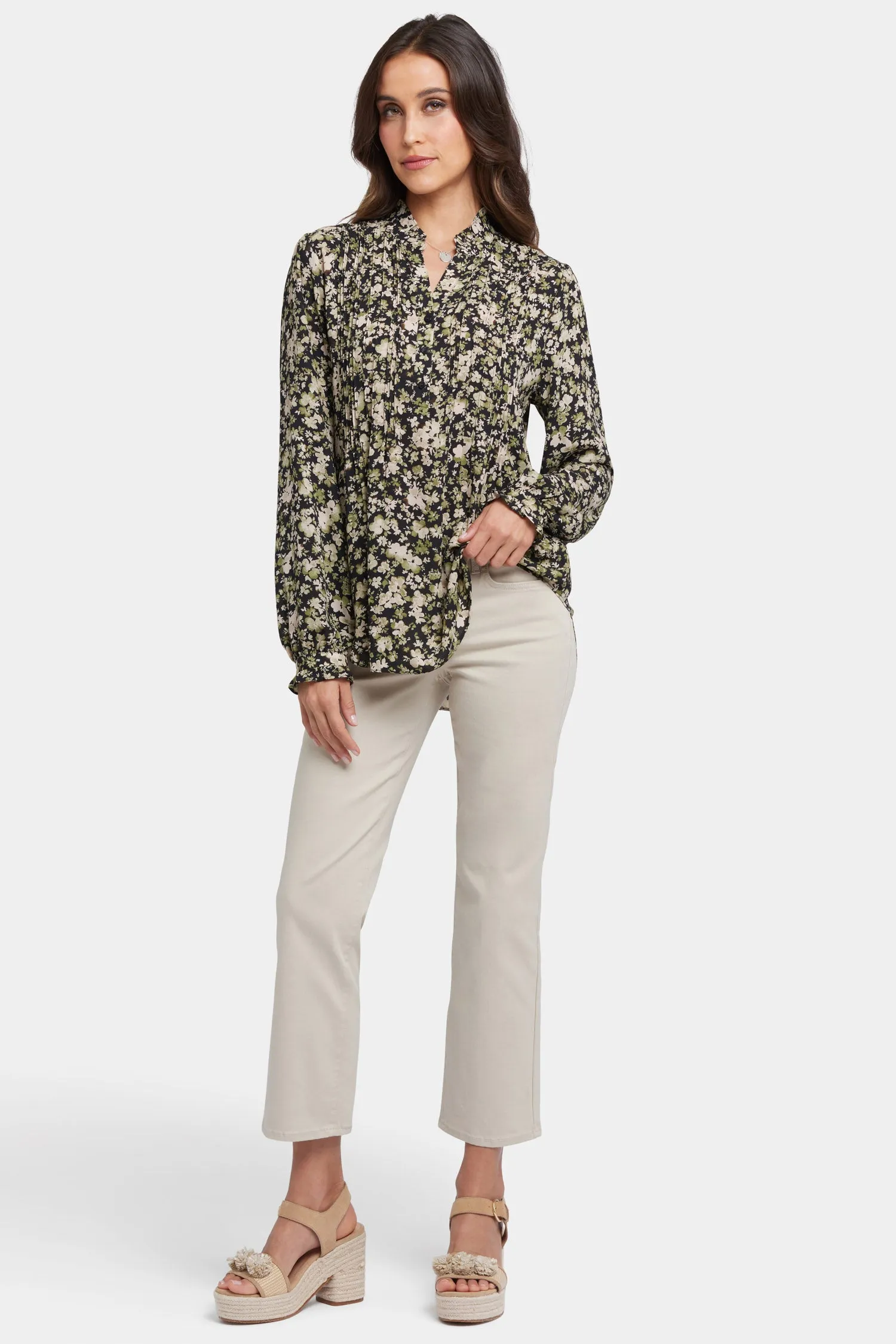 Pleated Front Tunic - Granada Garden sold by NYDJ product image thumbnail 5