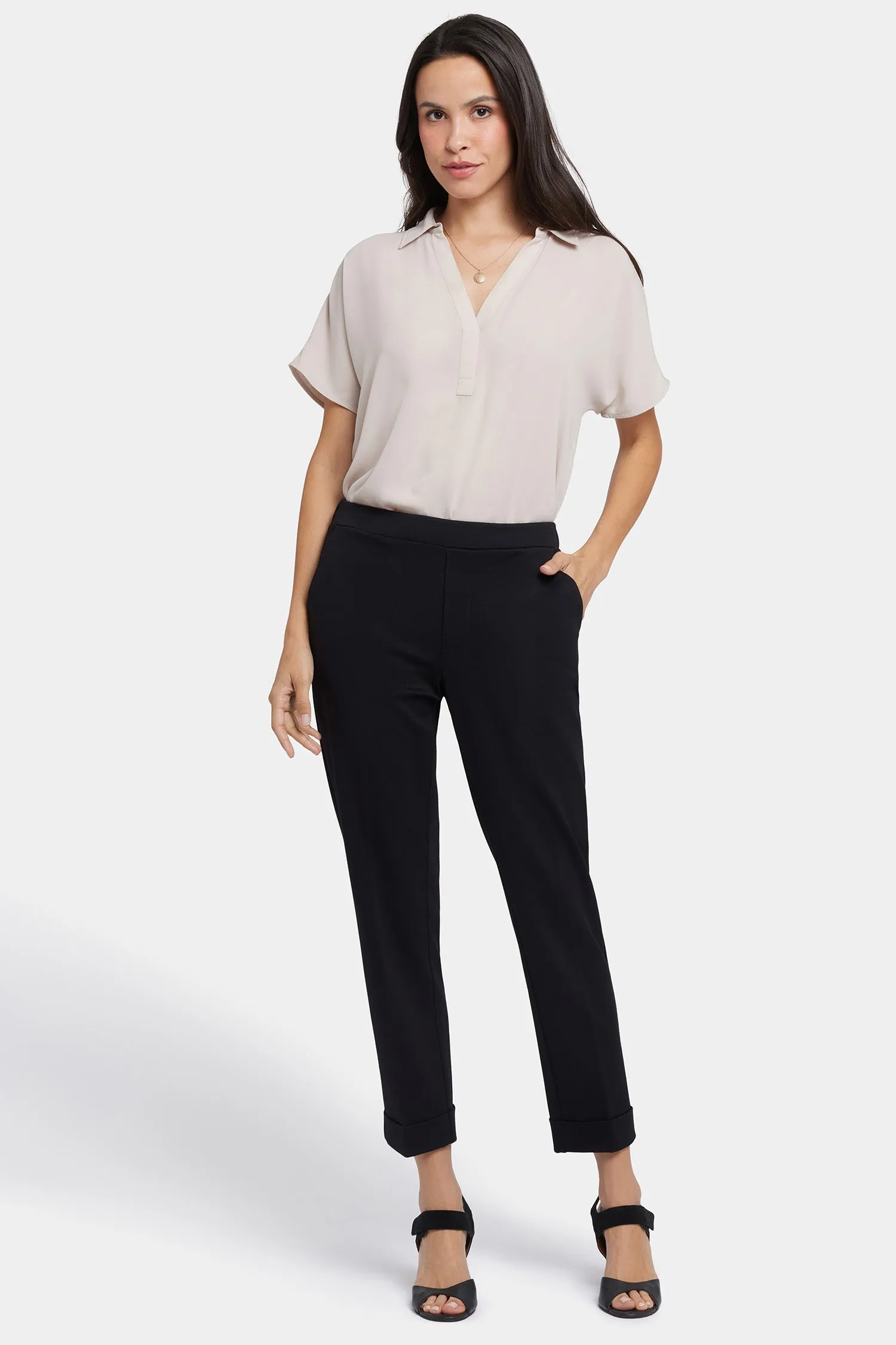 Cassidy Ankle Pull-On Trouser Pants In Petite - Black sold by NYDJ