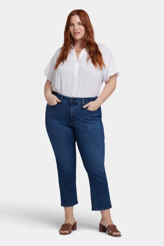 Marilyn Straight Ankle Jeans In Plus Size - Ibiza Blues sold by NYDJ