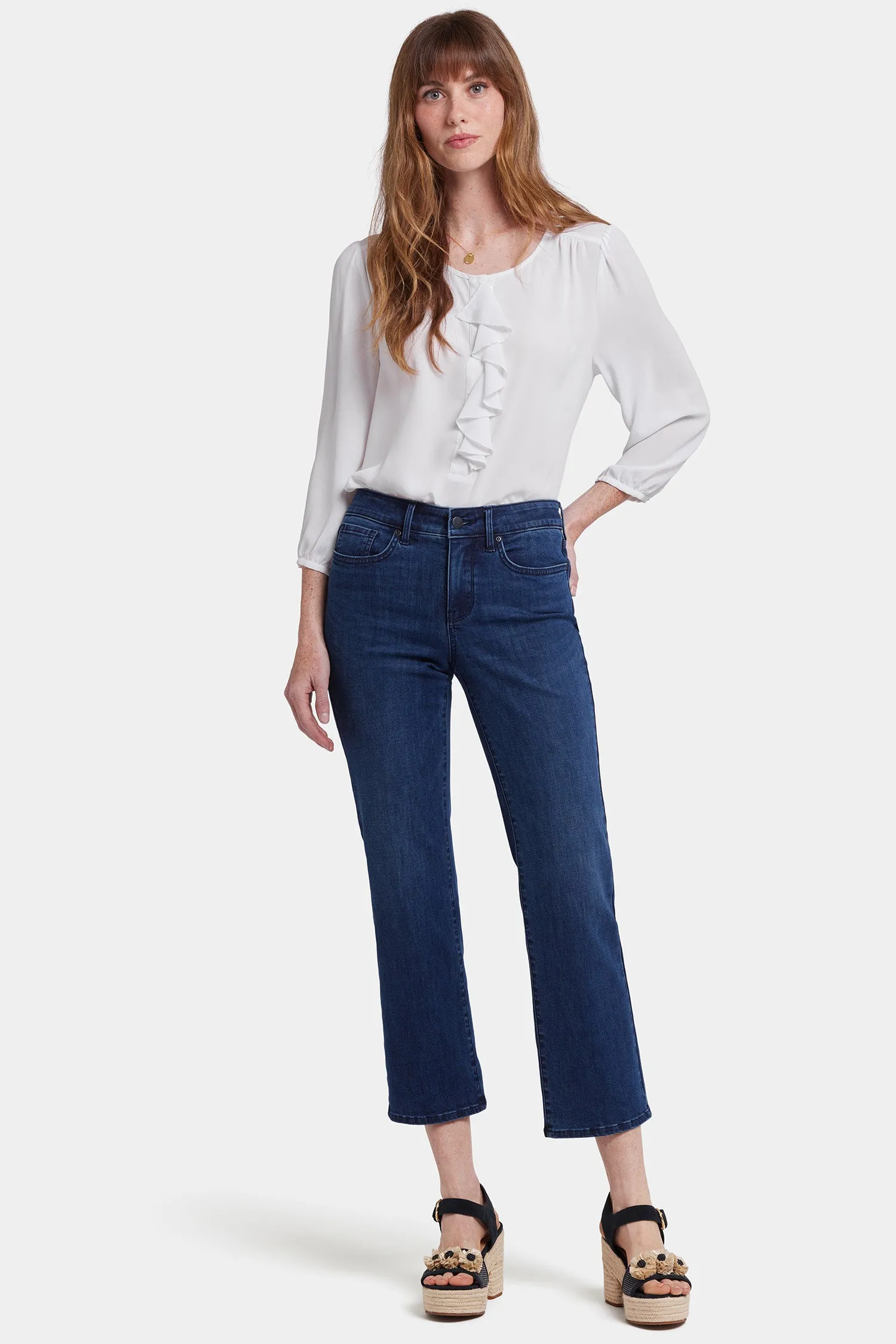 Marilyn Straight Ankle Jeans In Petite - Ibiza Blues sold by NYDJ
