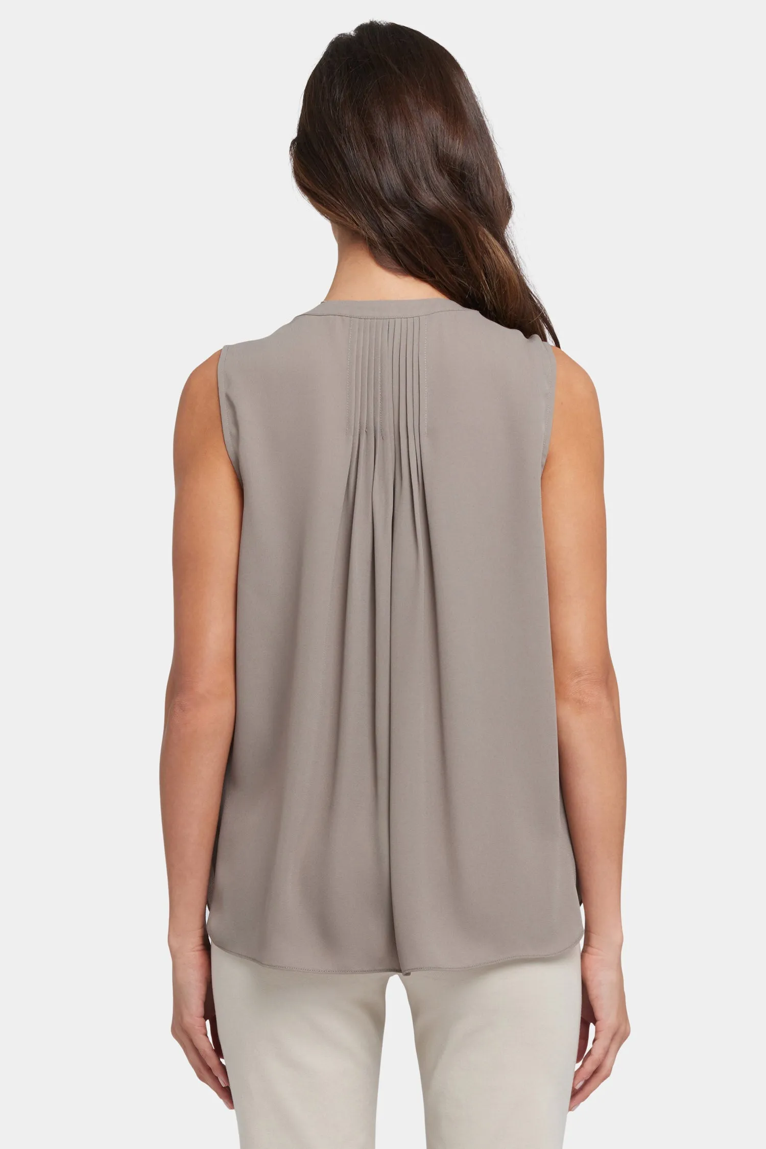 Sleeveless Pintuck Blouse - Saddlewood sold by NYDJ product image thumbnail 2