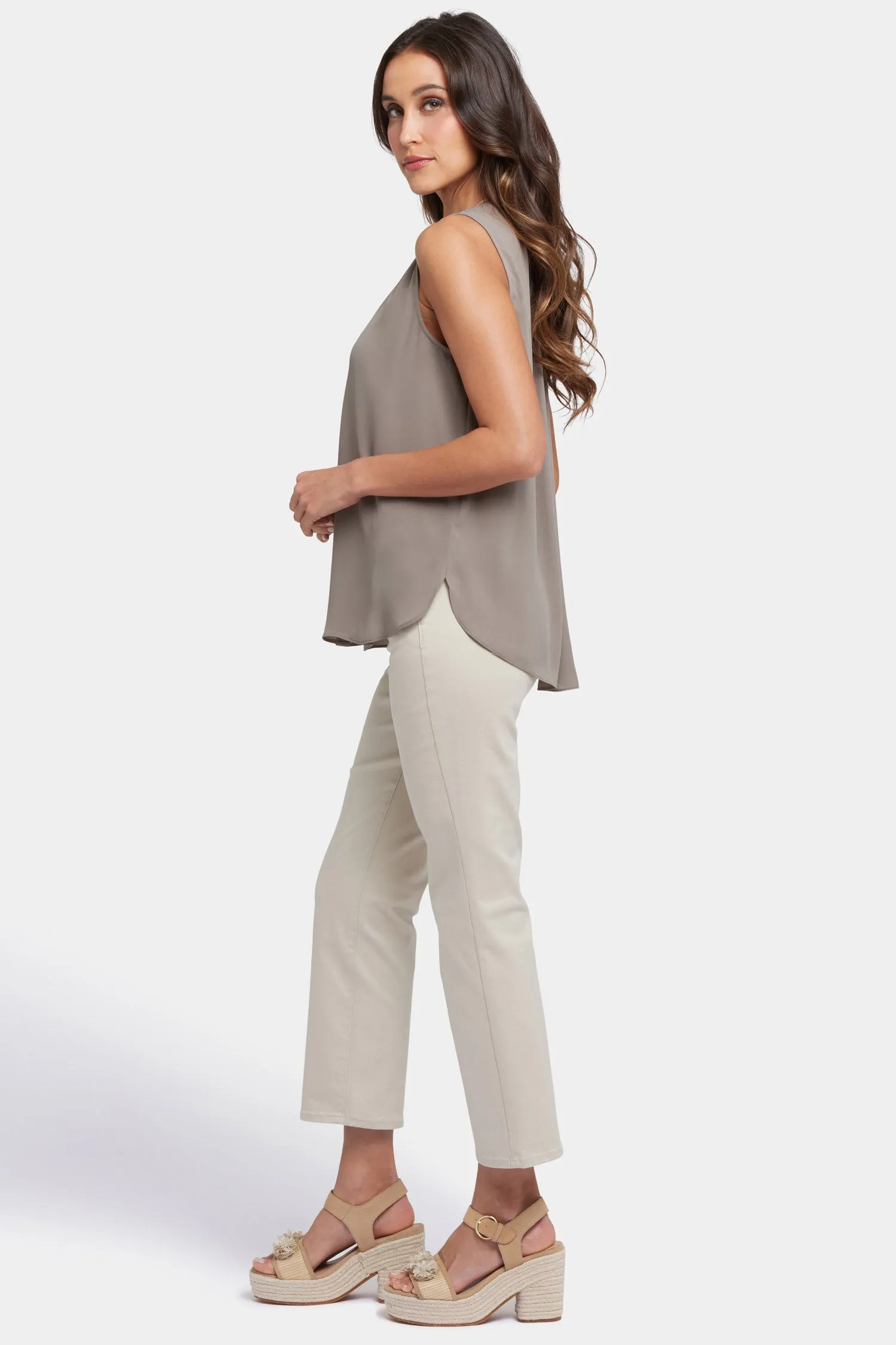 Sleeveless Pintuck Blouse - Saddlewood sold by NYDJ product image thumbnail 3