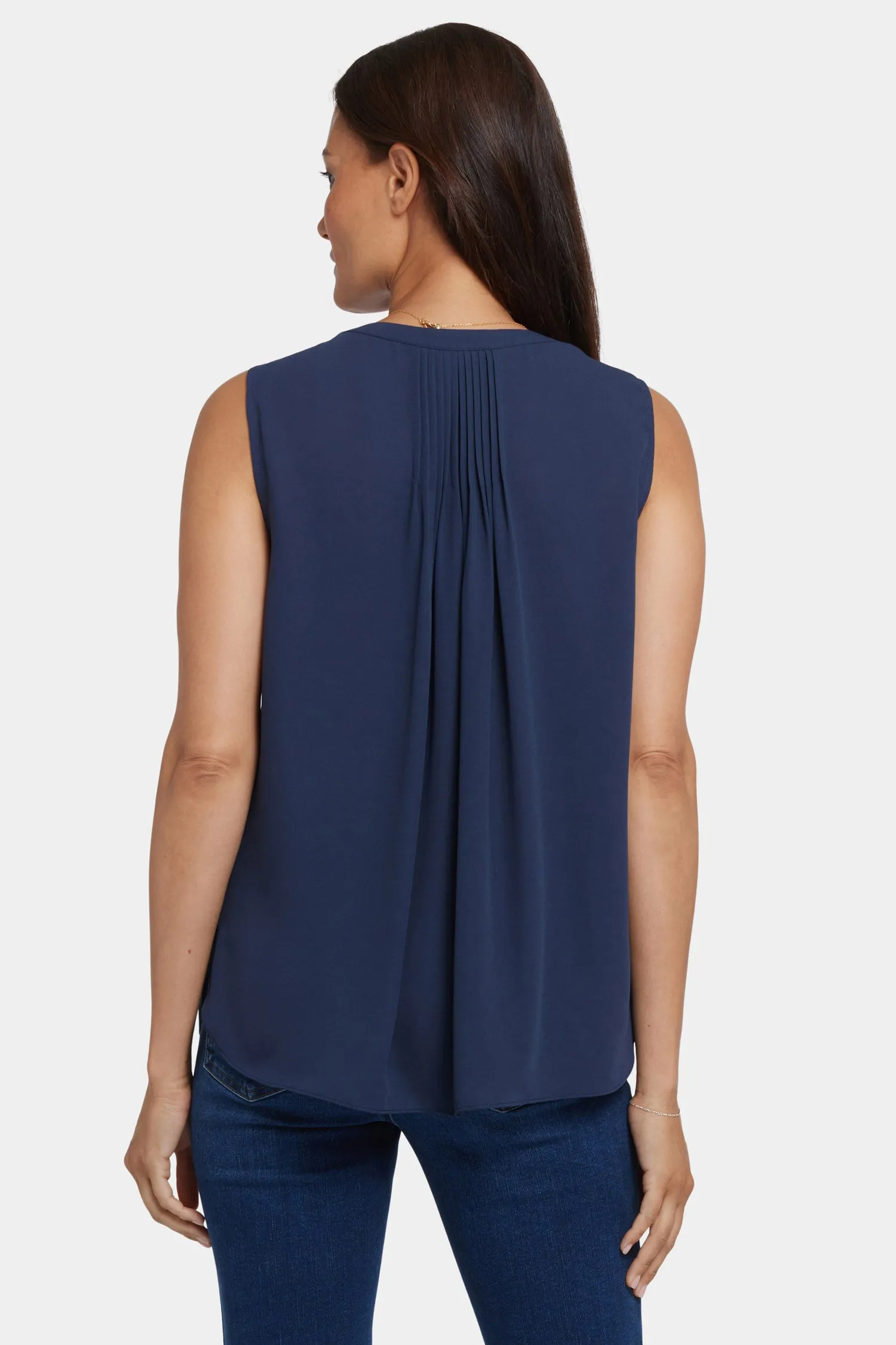 Sleeveless Pintuck Blouse - Oxford Navy sold by NYDJ product image thumbnail 2
