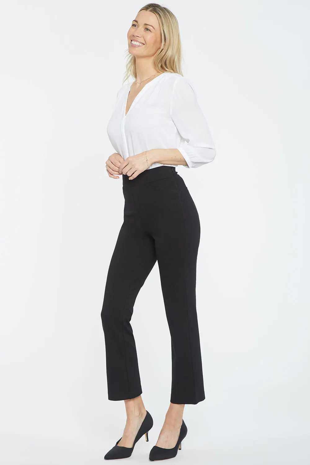 Pull-On Straight Crop Pants - Black sold by NYDJ product image thumbnail 4
