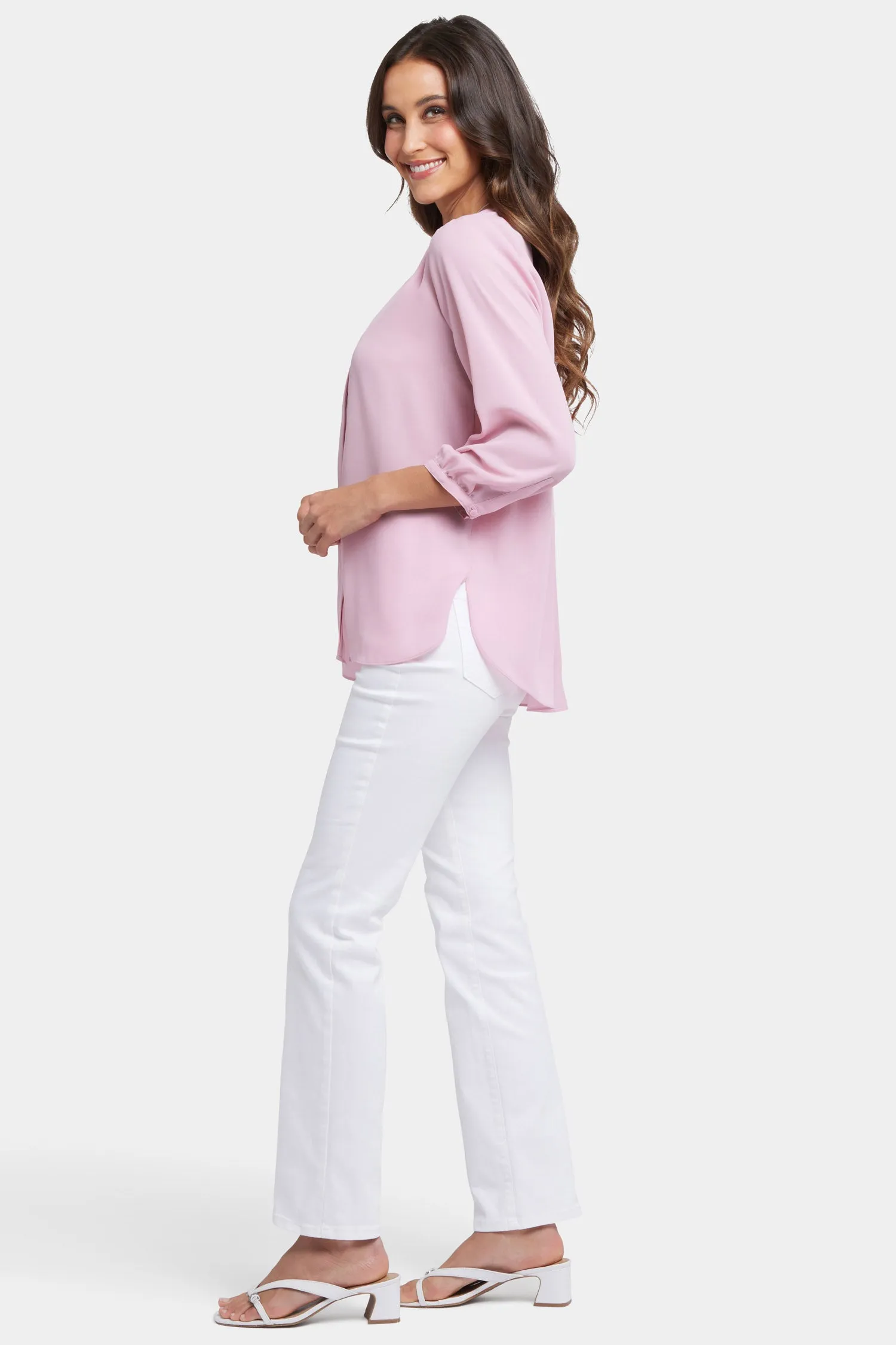 Pintuck Blouse - Pink Nectar sold by NYDJ product image thumbnail 3