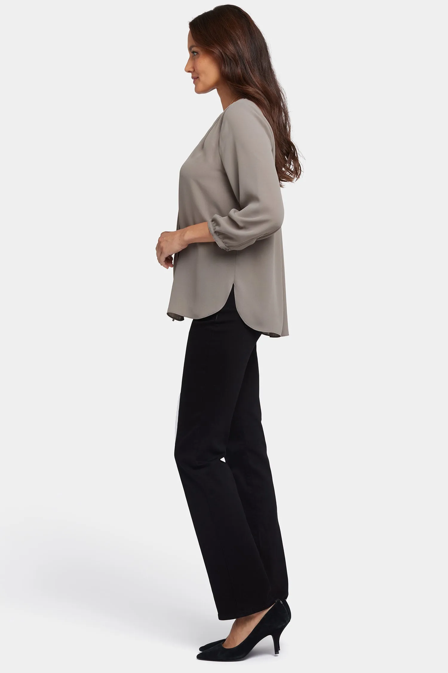 Pintuck Blouse - Saddlewood sold by NYDJ product image thumbnail 3
