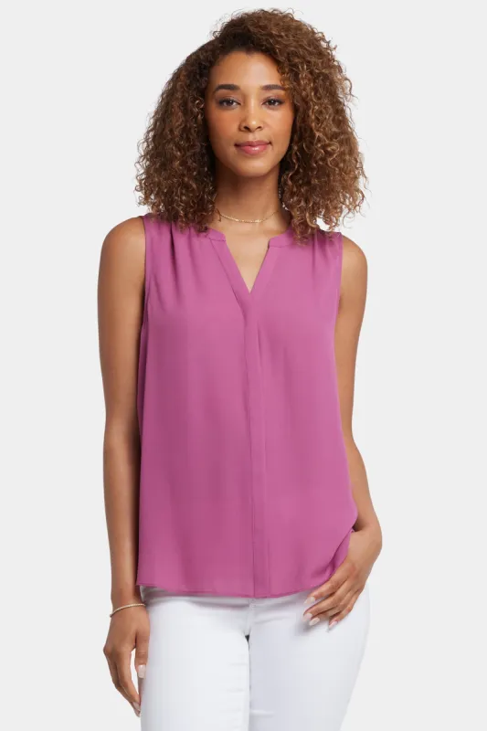 Sleeveless Pintuck Blouse - Red Violet sold by NYDJ