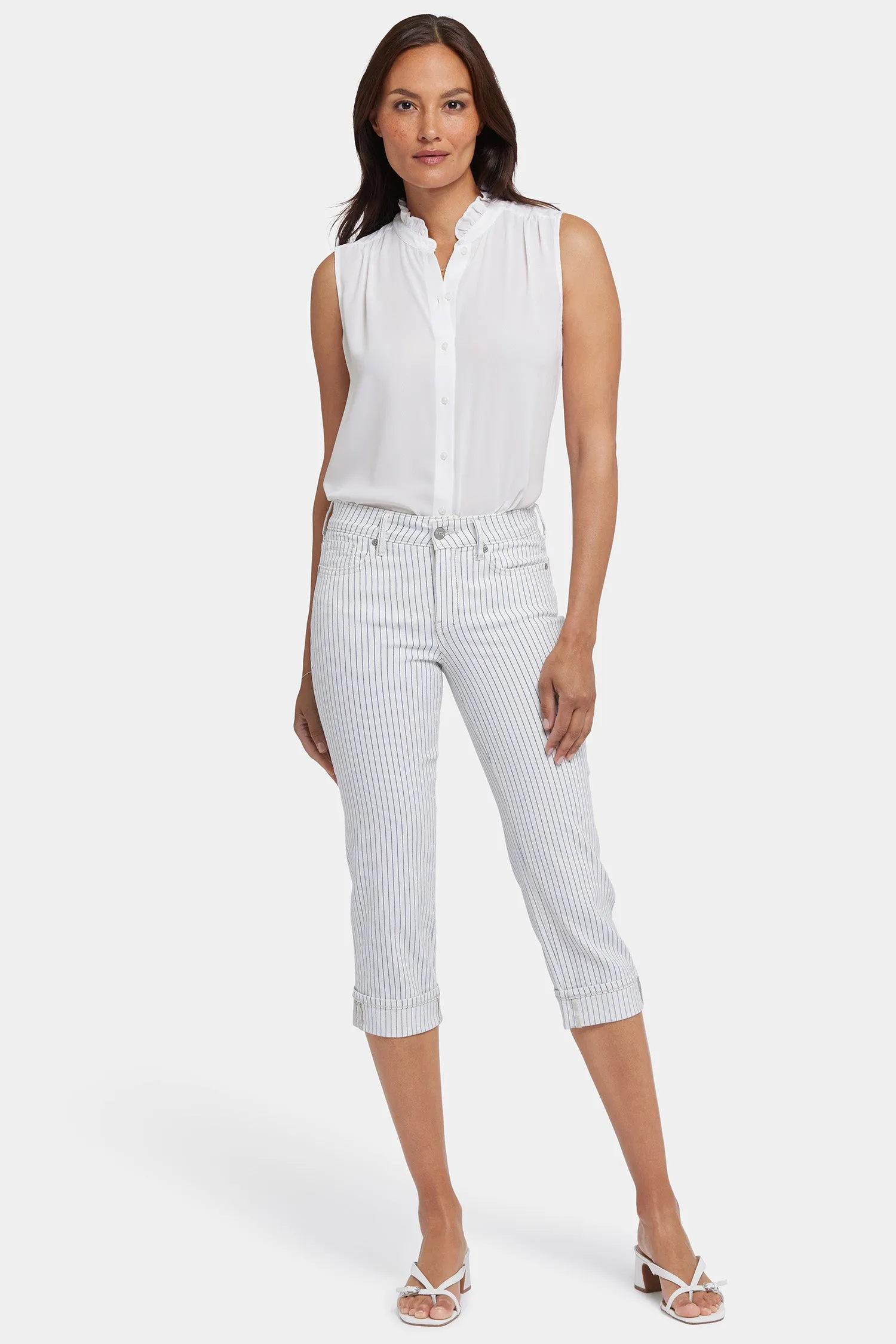 Marilyn Straight Crop Jeans In Petite - Palencia Stripe sold by NYDJ