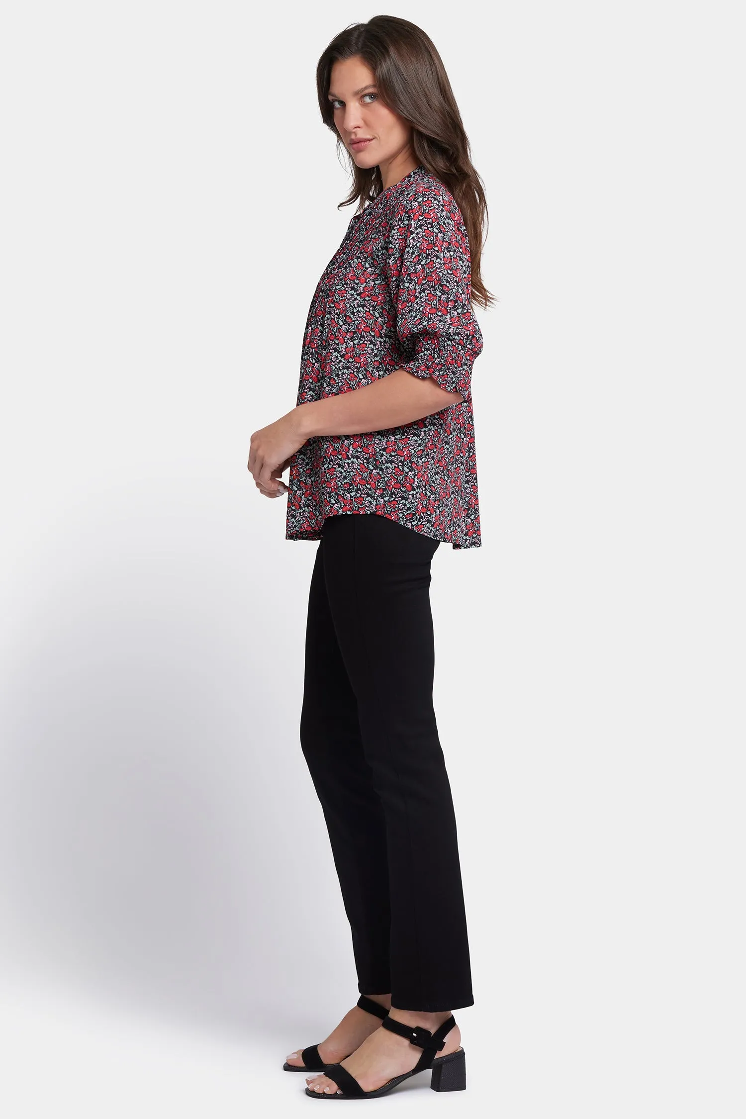 Pleated Short Sleeved Blouse - Los Rosales sold by NYDJ product image thumbnail 3