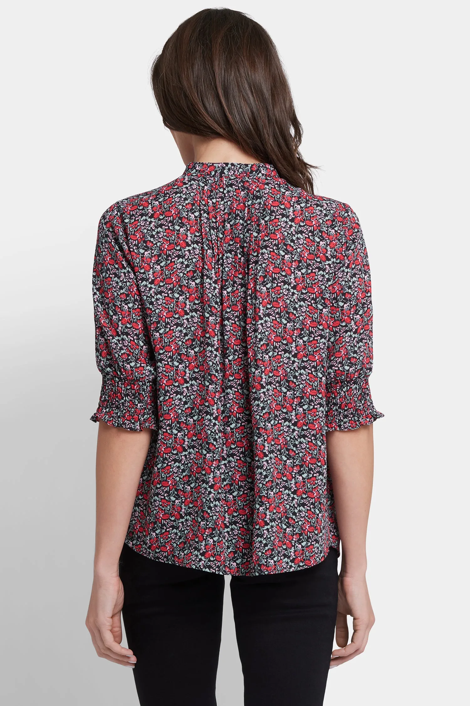 Pleated Short Sleeved Blouse - Los Rosales sold by NYDJ product image thumbnail 2