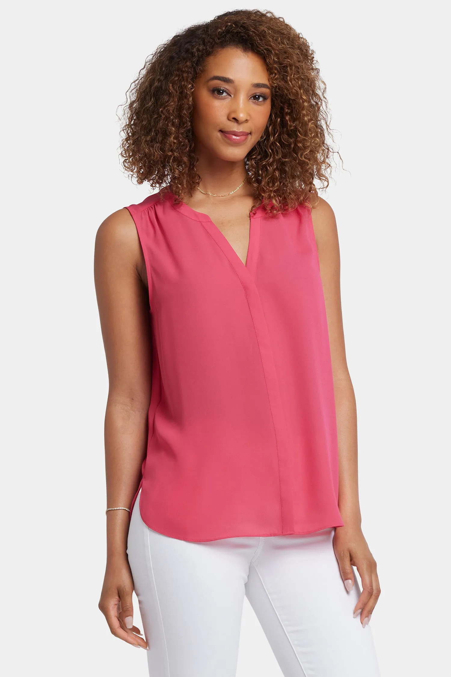Sleeveless Pintuck Blouse - Watermelon sold by NYDJ product image thumbnail 4