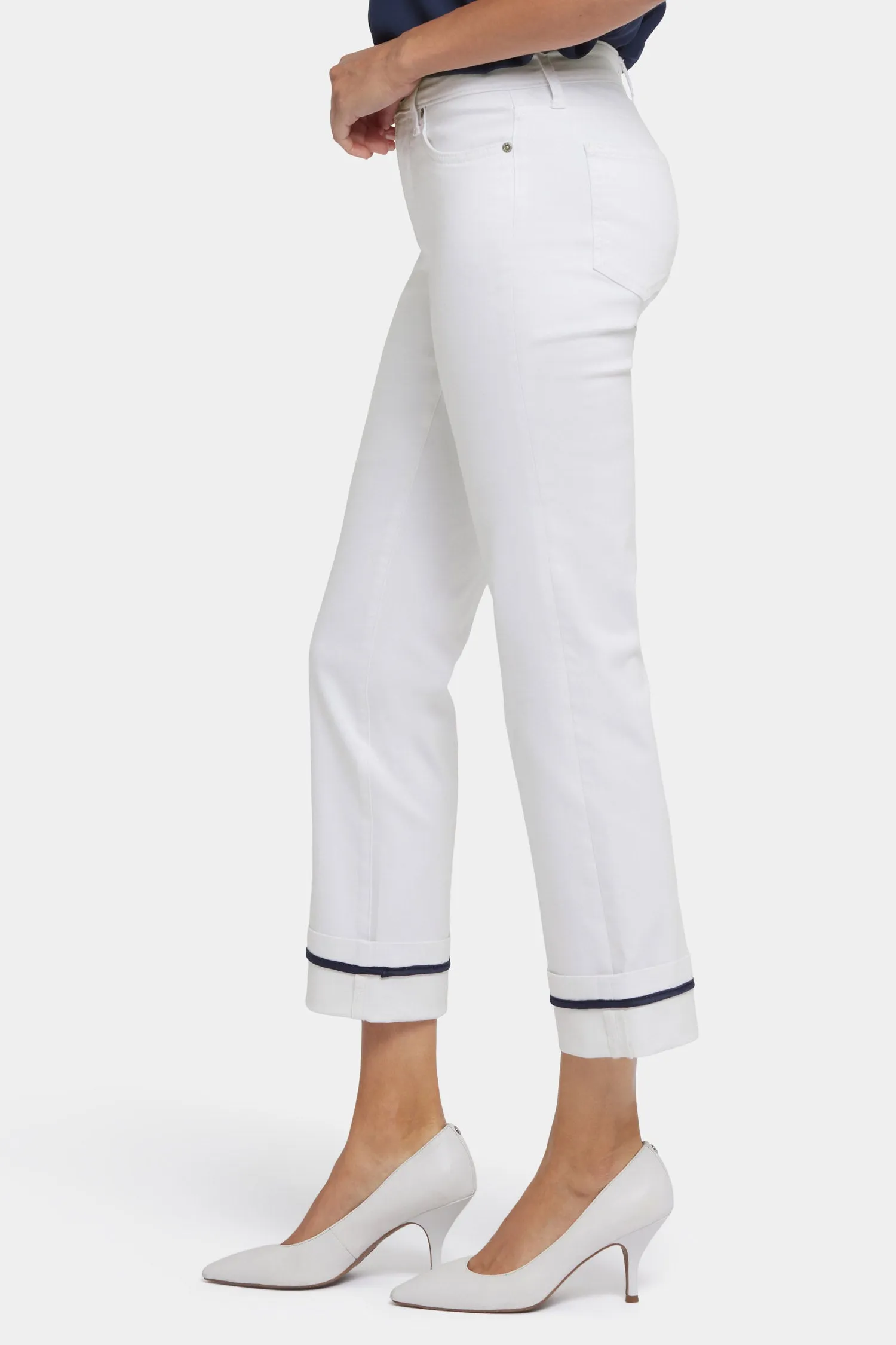 Marilyn Straight Ankle Jeans - Optic White sold by NYDJ product image thumbnail 3