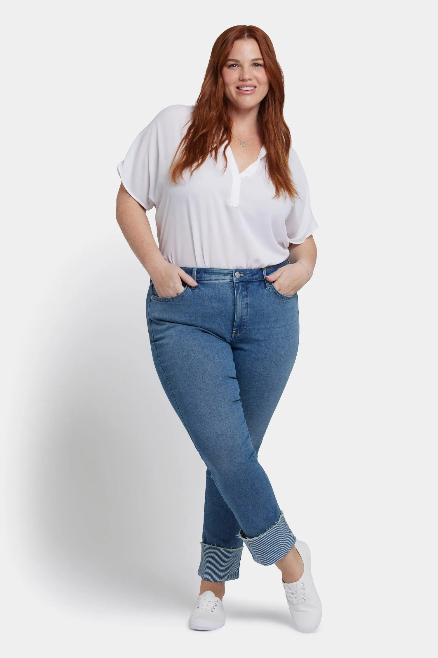 Sheri Slim Ankle Jeans In Plus Size - Costa Brava sold by NYDJ