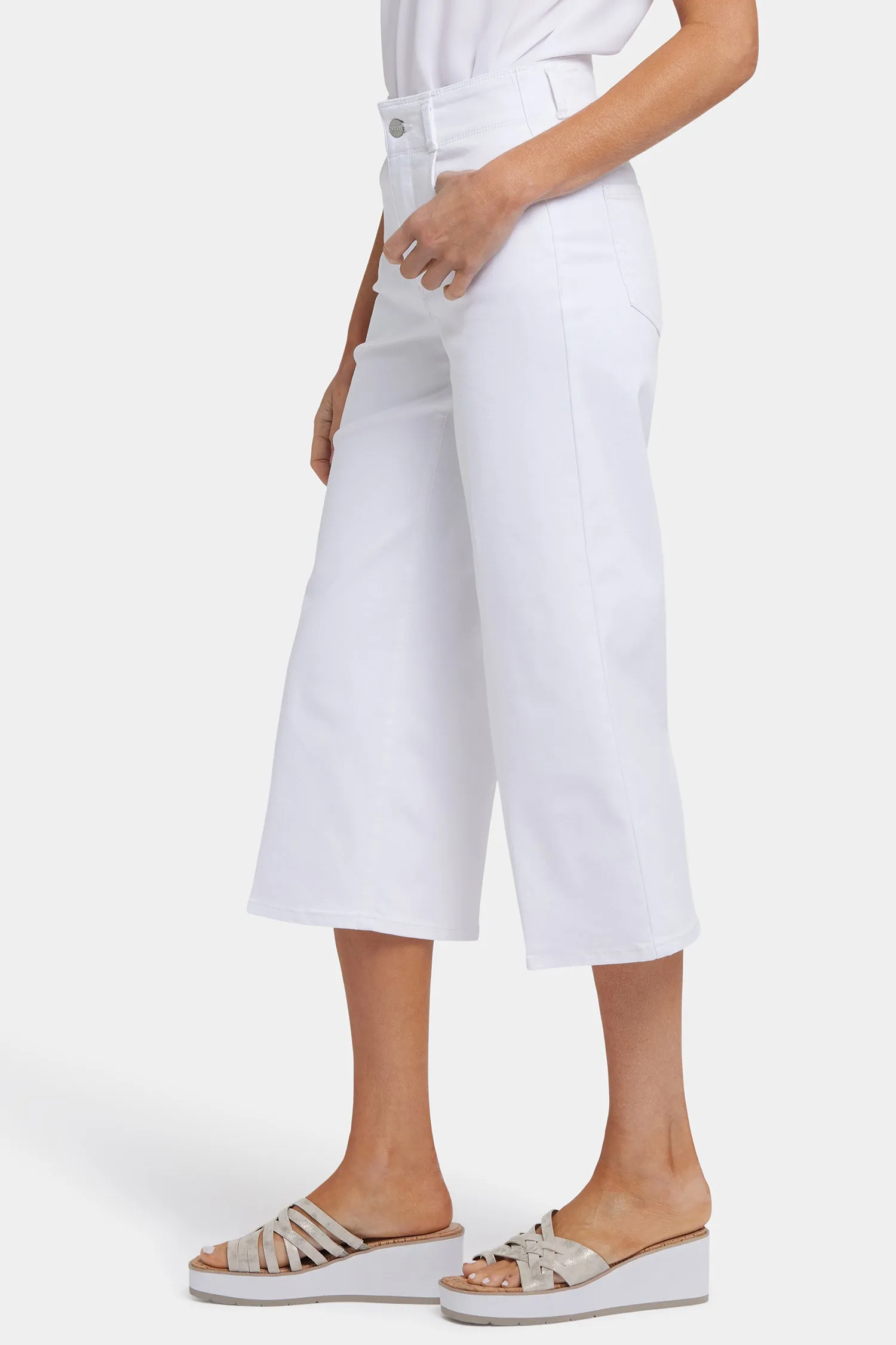 Brigitte Wide Leg Capri Jeans - Optic White sold by NYDJ product image thumbnail 3