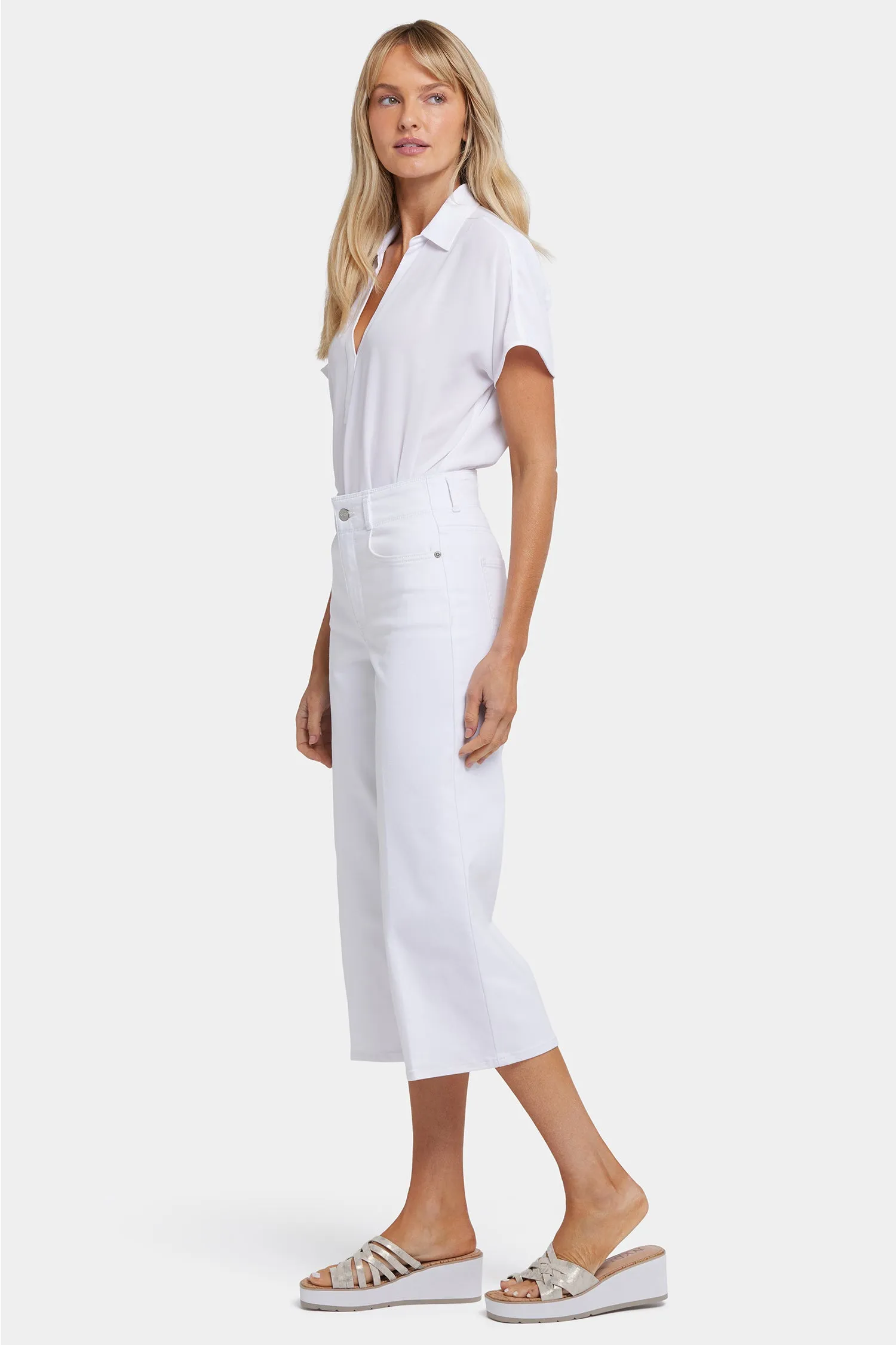 Brigitte Wide Leg Capri Jeans - Optic White sold by NYDJ product image thumbnail 5