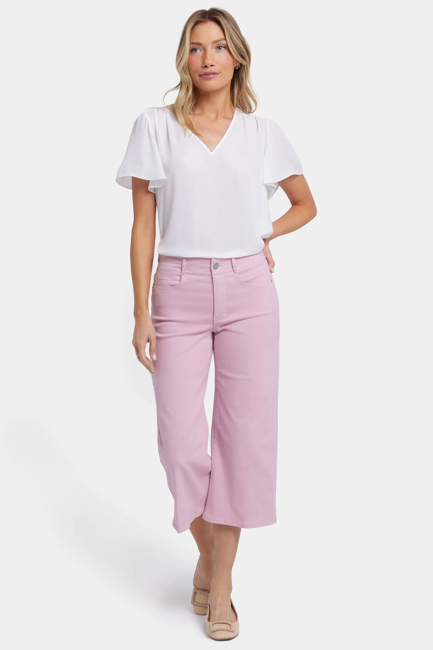 Brigitte Wide Leg Capri Jeans - Pink Nectar sold by NYDJ product image thumbnail 4