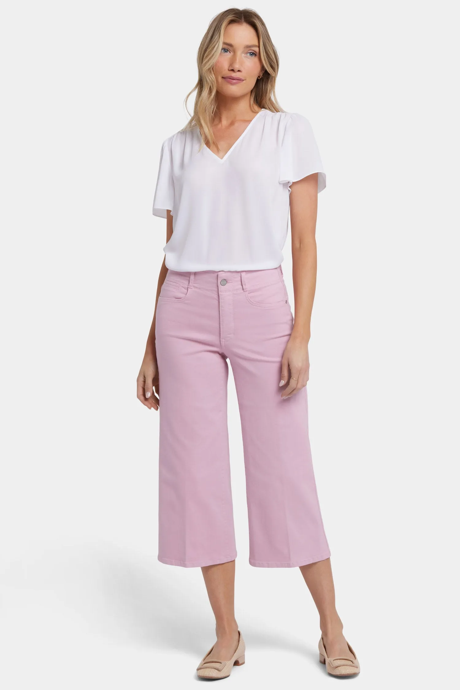 Brigitte Wide Leg Capri Jeans - Pink Nectar sold by NYDJ