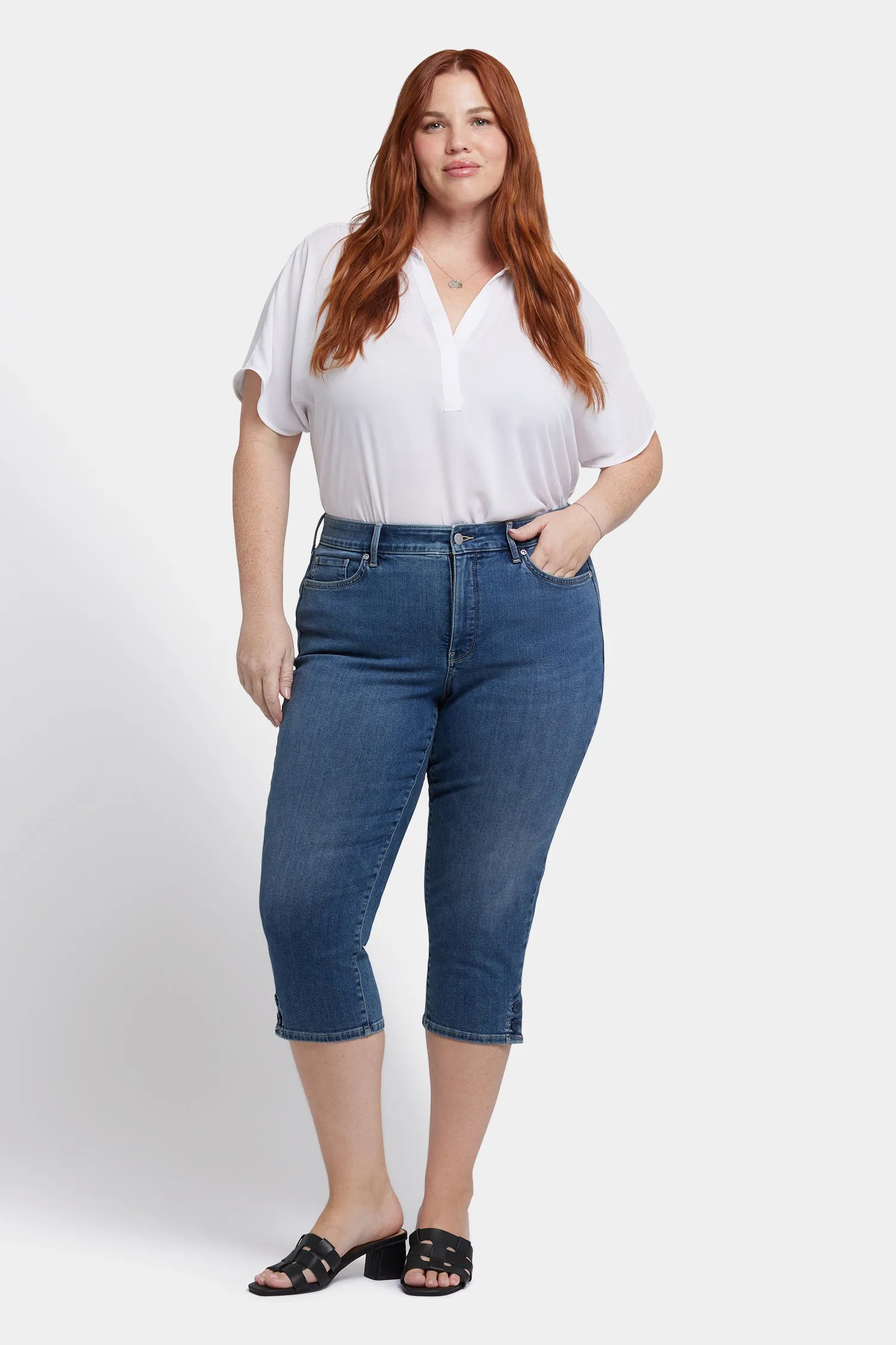 Marilyn Straight Crop Jeans In Plus Size - Valencia Surf sold by NYDJ