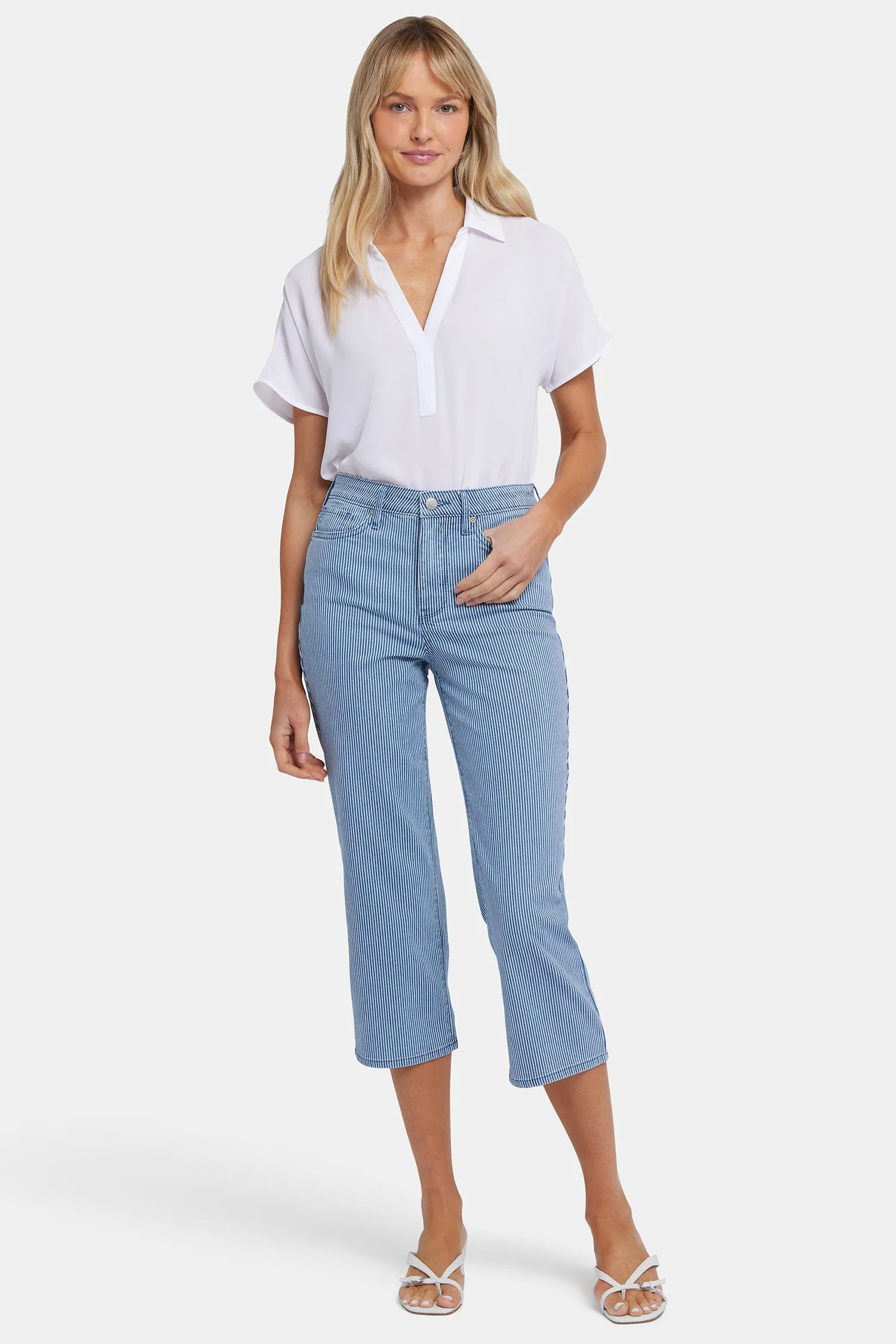 Joni Relaxed Capri Jeans - Villa Vista Stripe sold by NYDJ