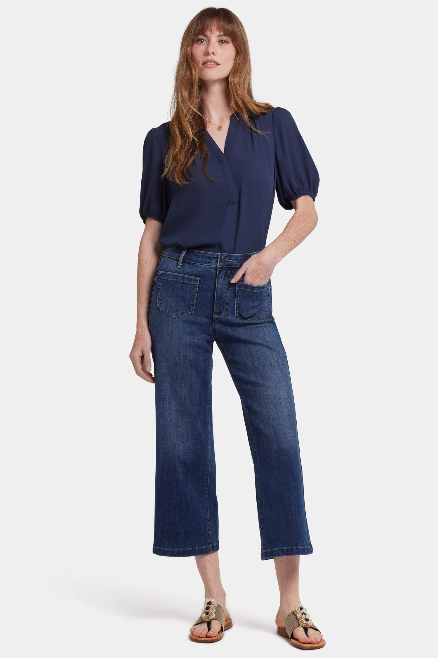 Coco Relaxed Wide Leg Crop Jeans - Rio Rapids sold by NYDJ