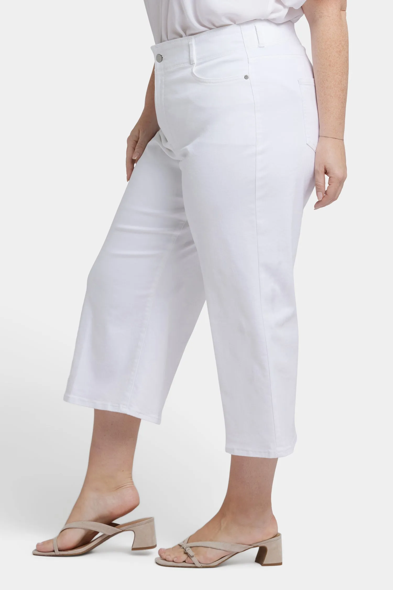 Brigitte Wide Leg Capri Jeans In Plus Size - Optic White sold by NYDJ product image thumbnail 3
