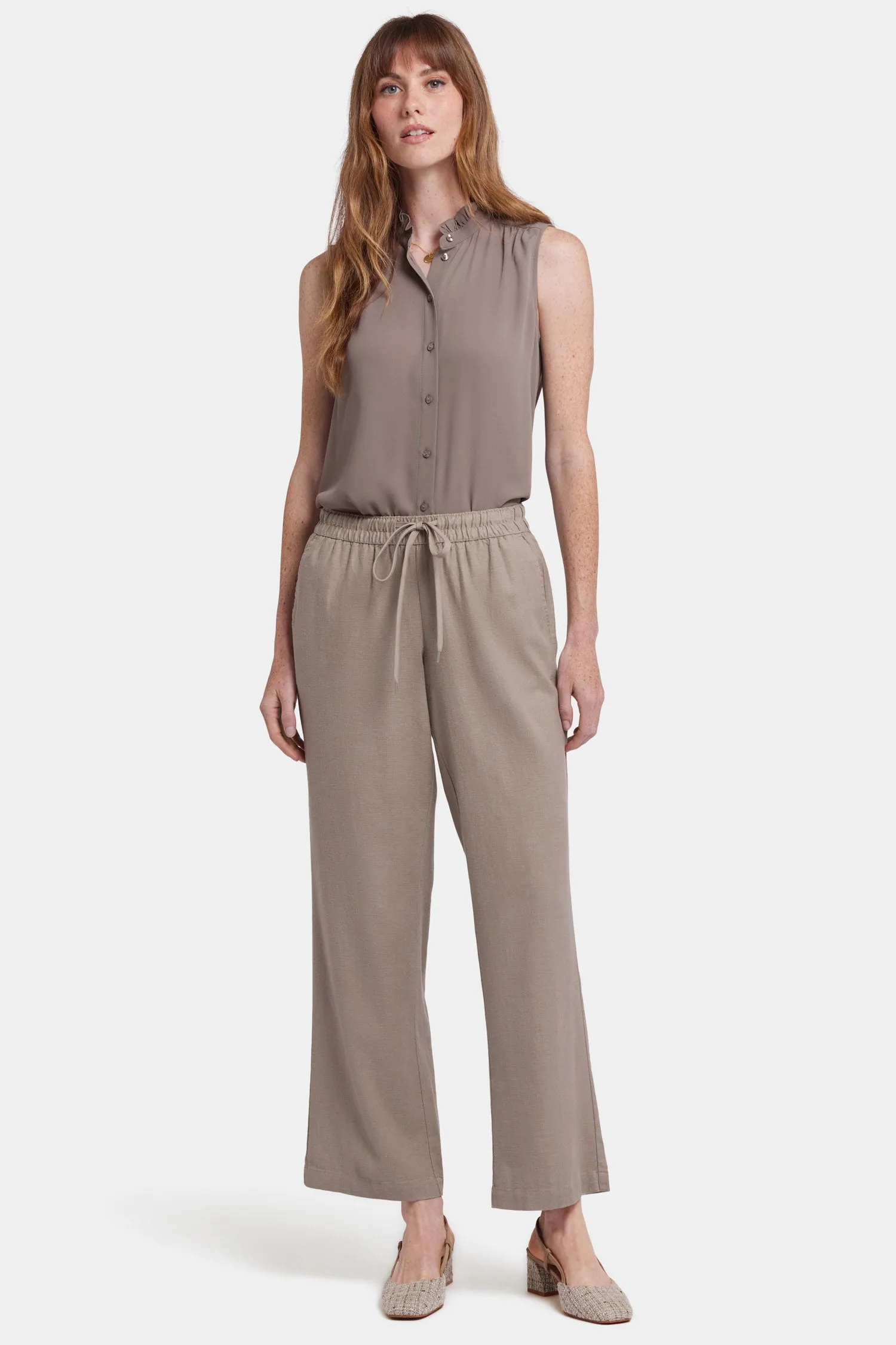 Relaxed Drawstring Pull-On Pants - Saddlewood sold by NYDJ product image thumbnail 4