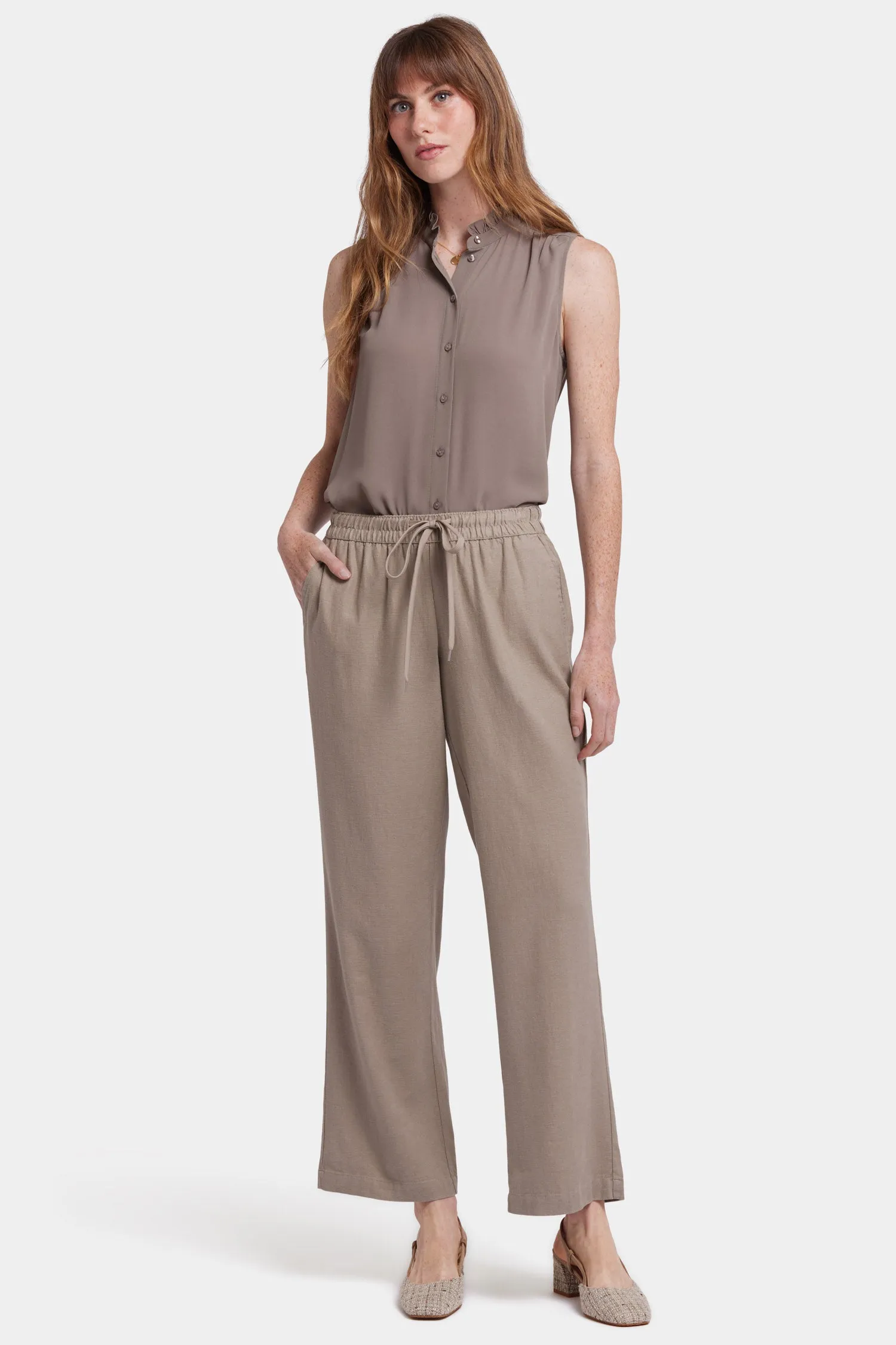 Relaxed Drawstring Pull-On Pants - Saddlewood sold by NYDJ