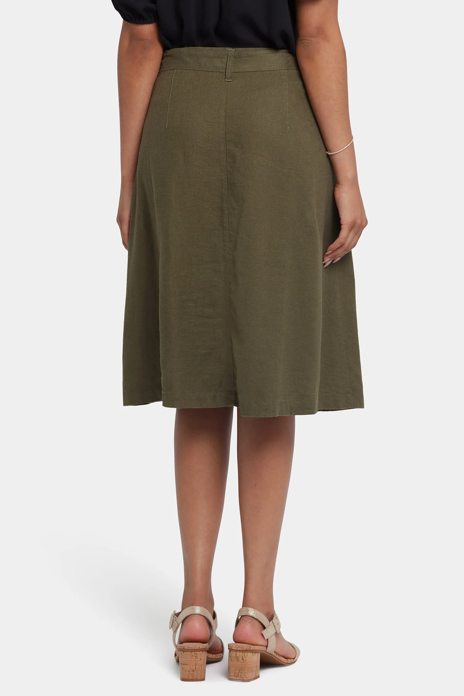 Button Front Midi Skirt - Bay Leaf sold by NYDJ product image thumbnail 2