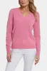 Cashmere Classic V-Neck Sweater - Heather Pink sold by NYDJ