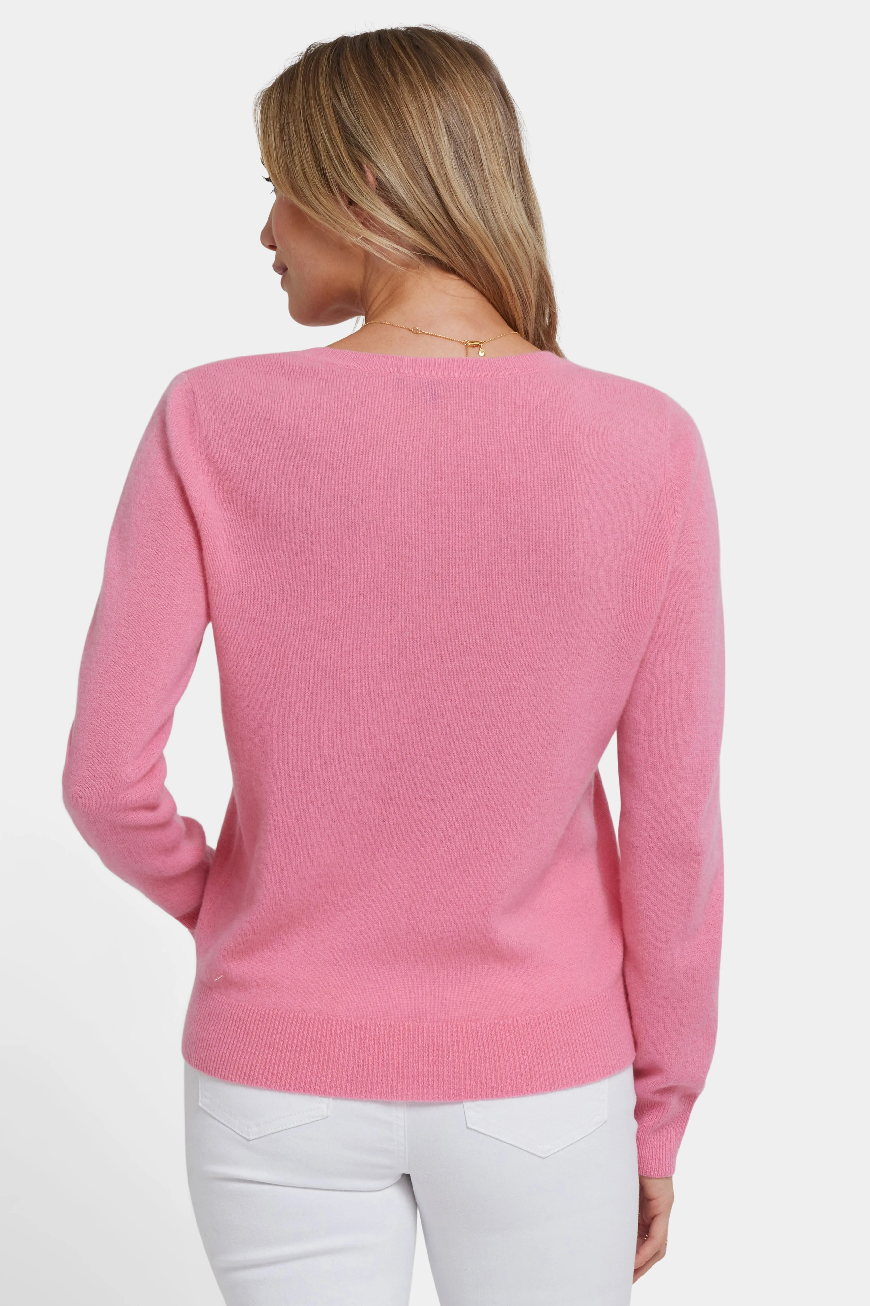 Cashmere Classic V-Neck Sweater - Heather Pink sold by NYDJ product image thumbnail 2