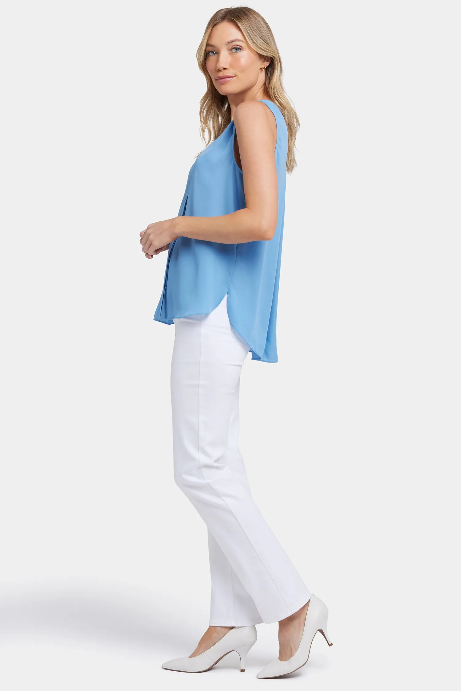 【THE MOZZ】Bell Sleeveless Pintuck Setup Sleeveless Pintuck Blouse - Pacific Coast | Parallel