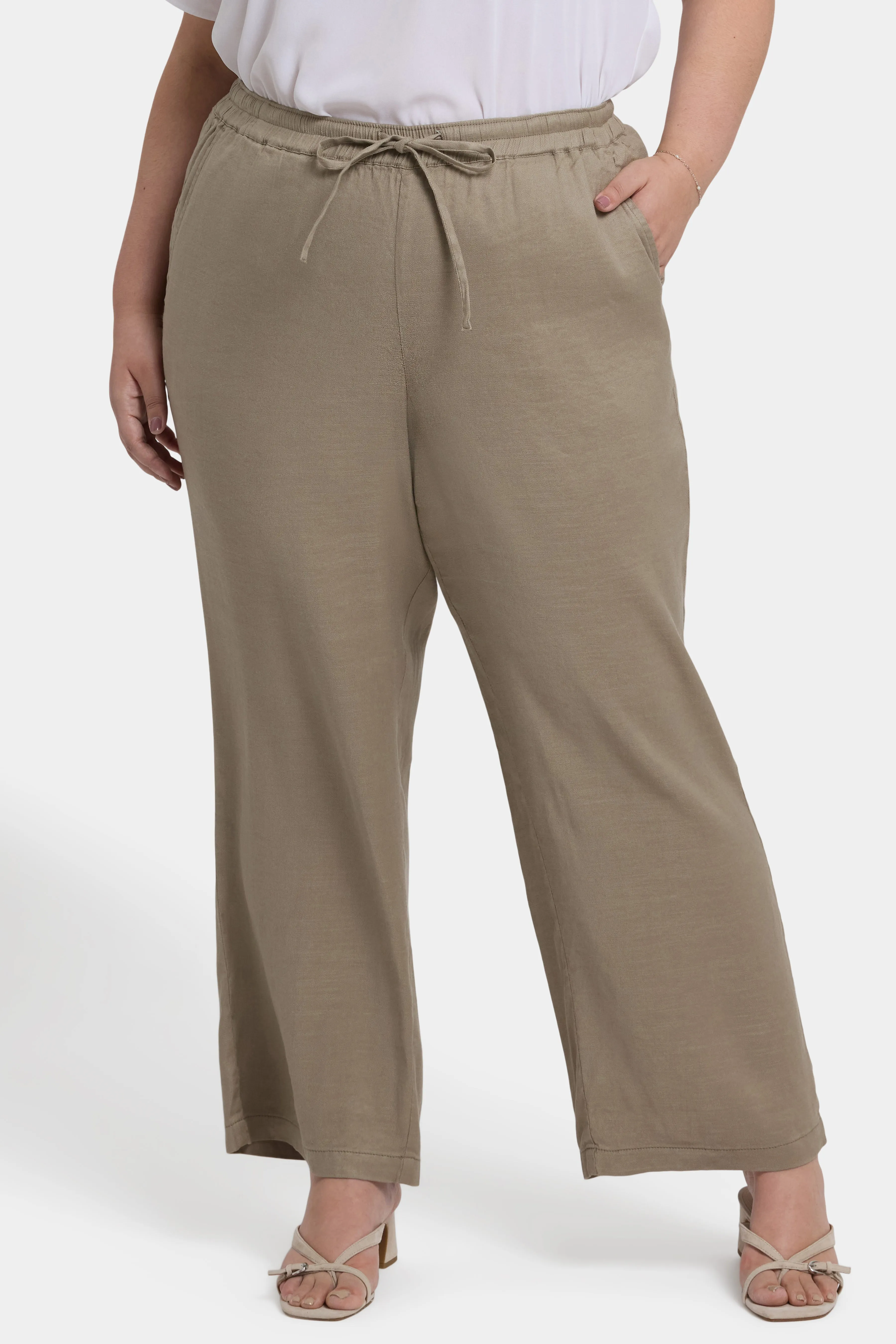 Relaxed Drawstring Pull-On Pants In Plus Size - Saddlewood sold by NYDJ product image thumbnail 4
