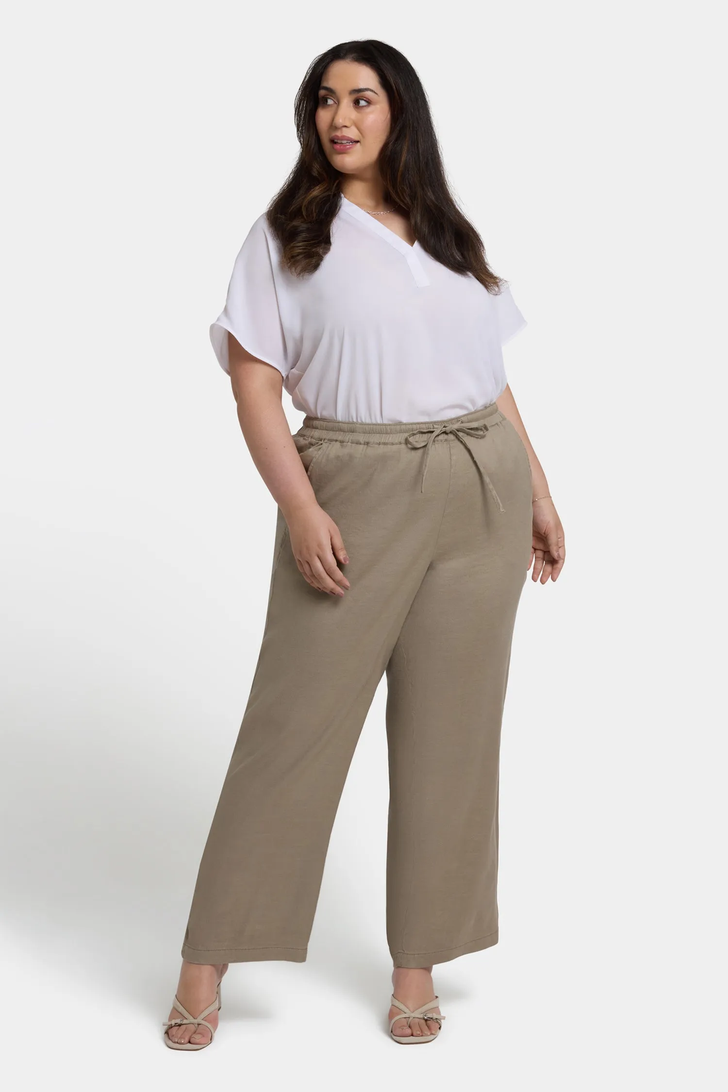 Relaxed Drawstring Pull-On Pants In Plus Size - Saddlewood sold by NYDJ