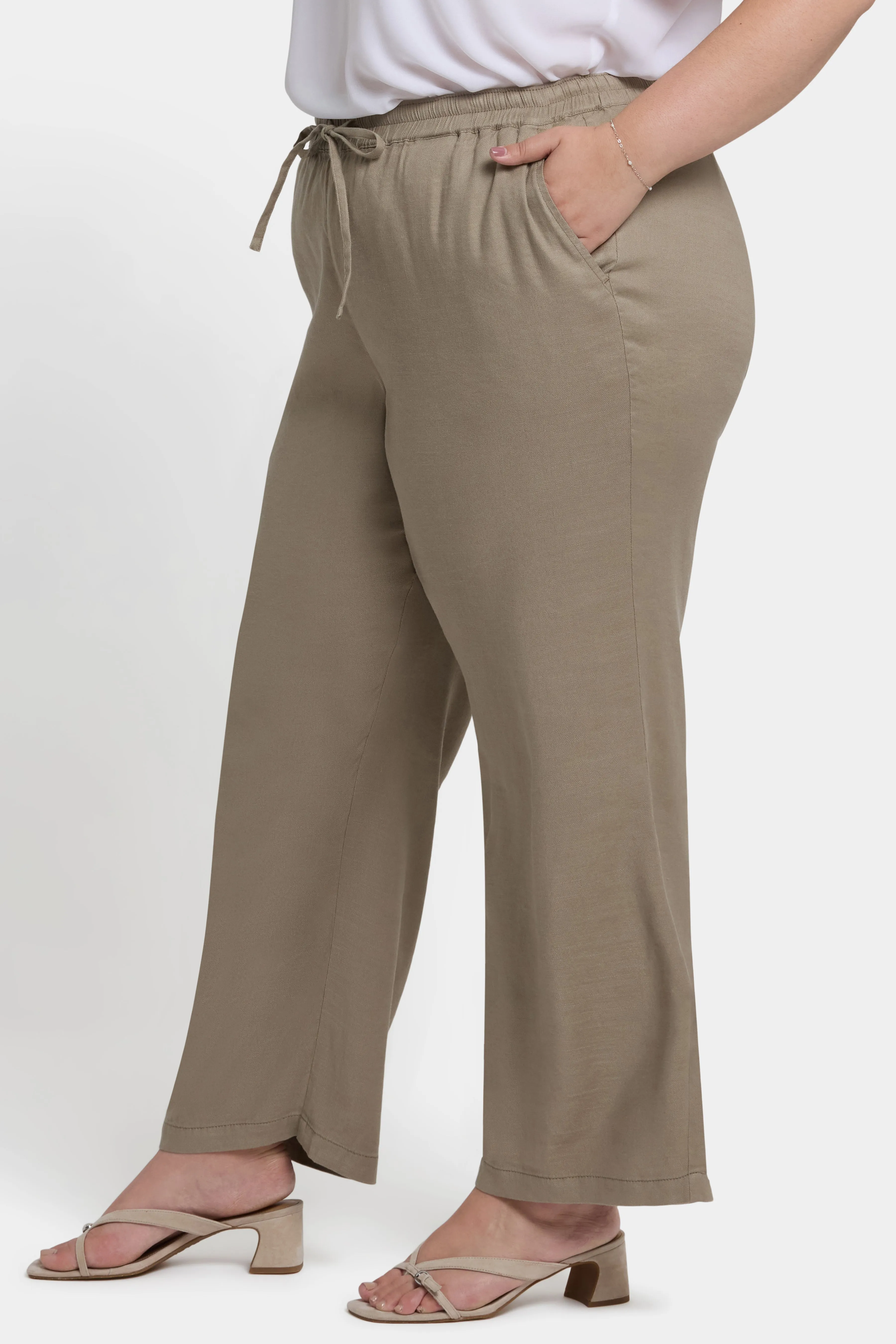 Relaxed Drawstring Pull-On Pants In Plus Size - Saddlewood sold by NYDJ product image thumbnail 3