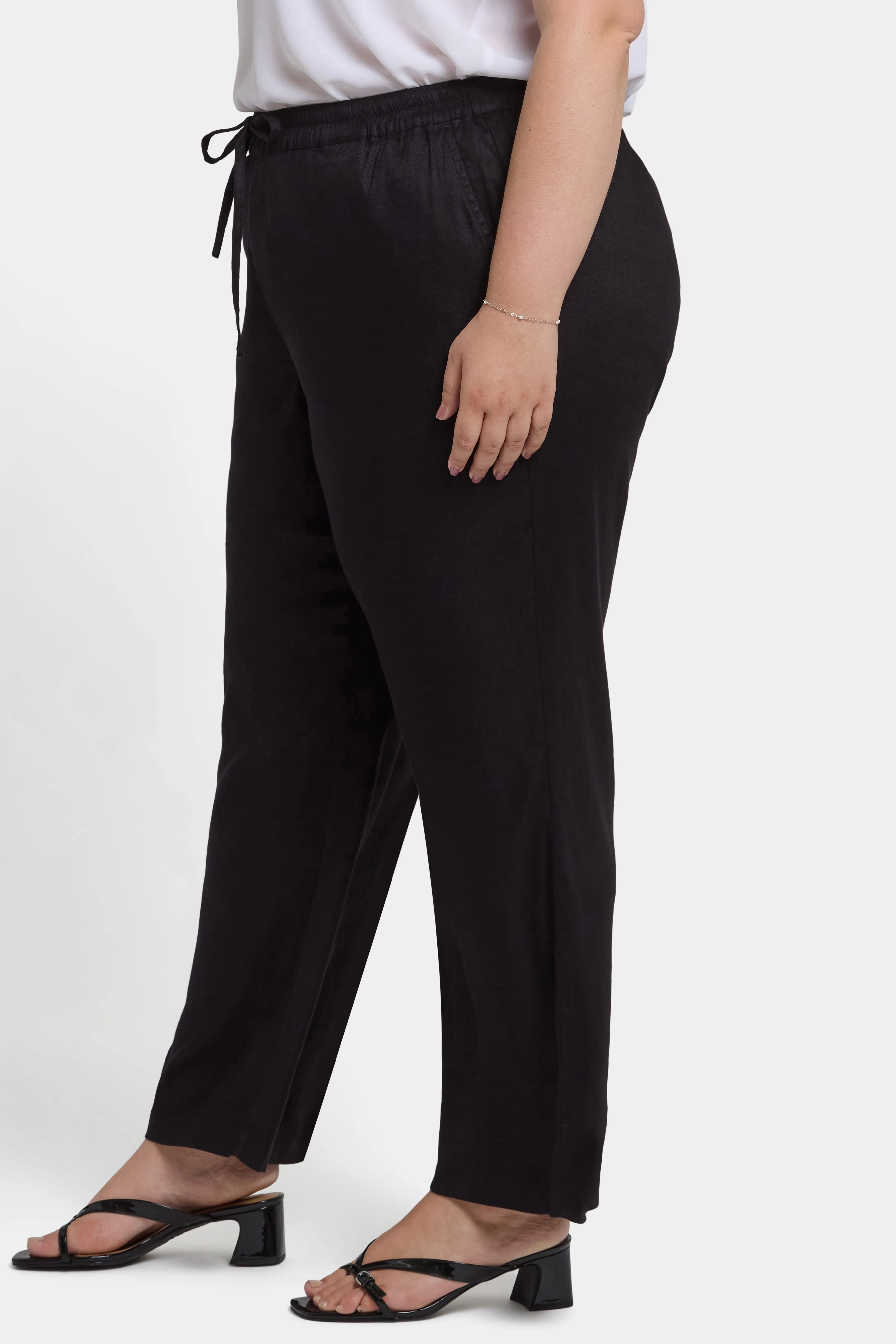 Relaxed Drawstring Pull-On Pants In Plus Size - Black sold by NYDJ product image thumbnail 3