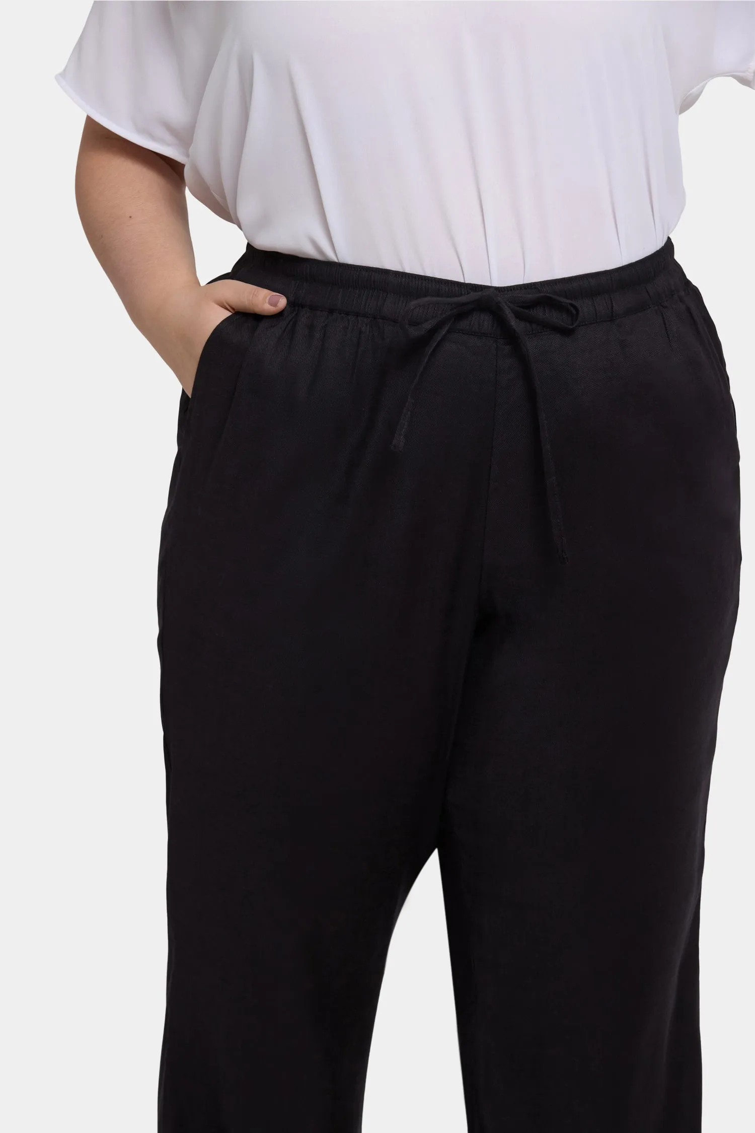 Relaxed Drawstring Pull-On Pants In Plus Size - Black sold by NYDJ product image thumbnail 5