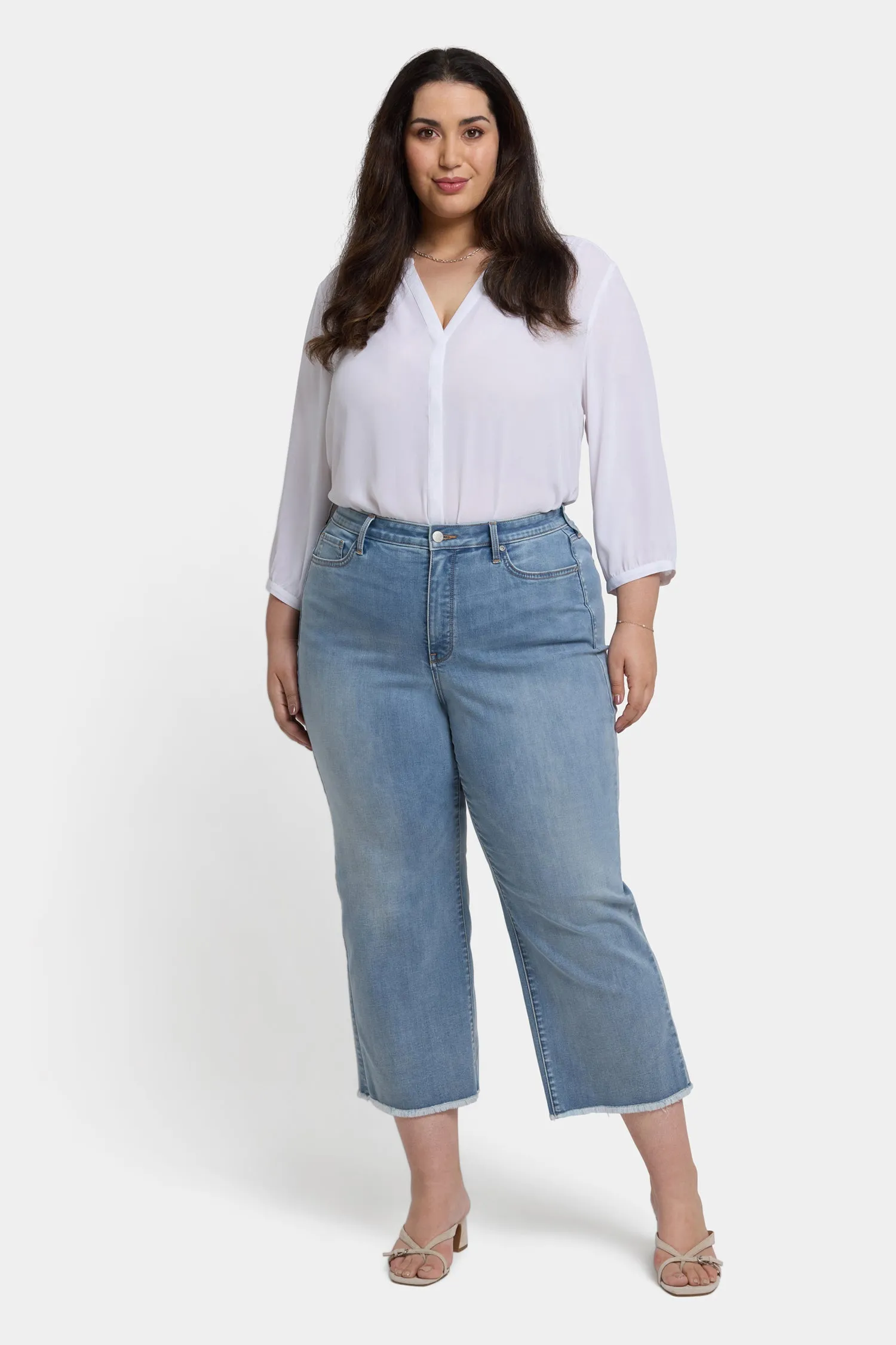 Coco Relaxed Wide Leg Crop Jeans In Plus Size - Santiago Sea sold by NYDJ