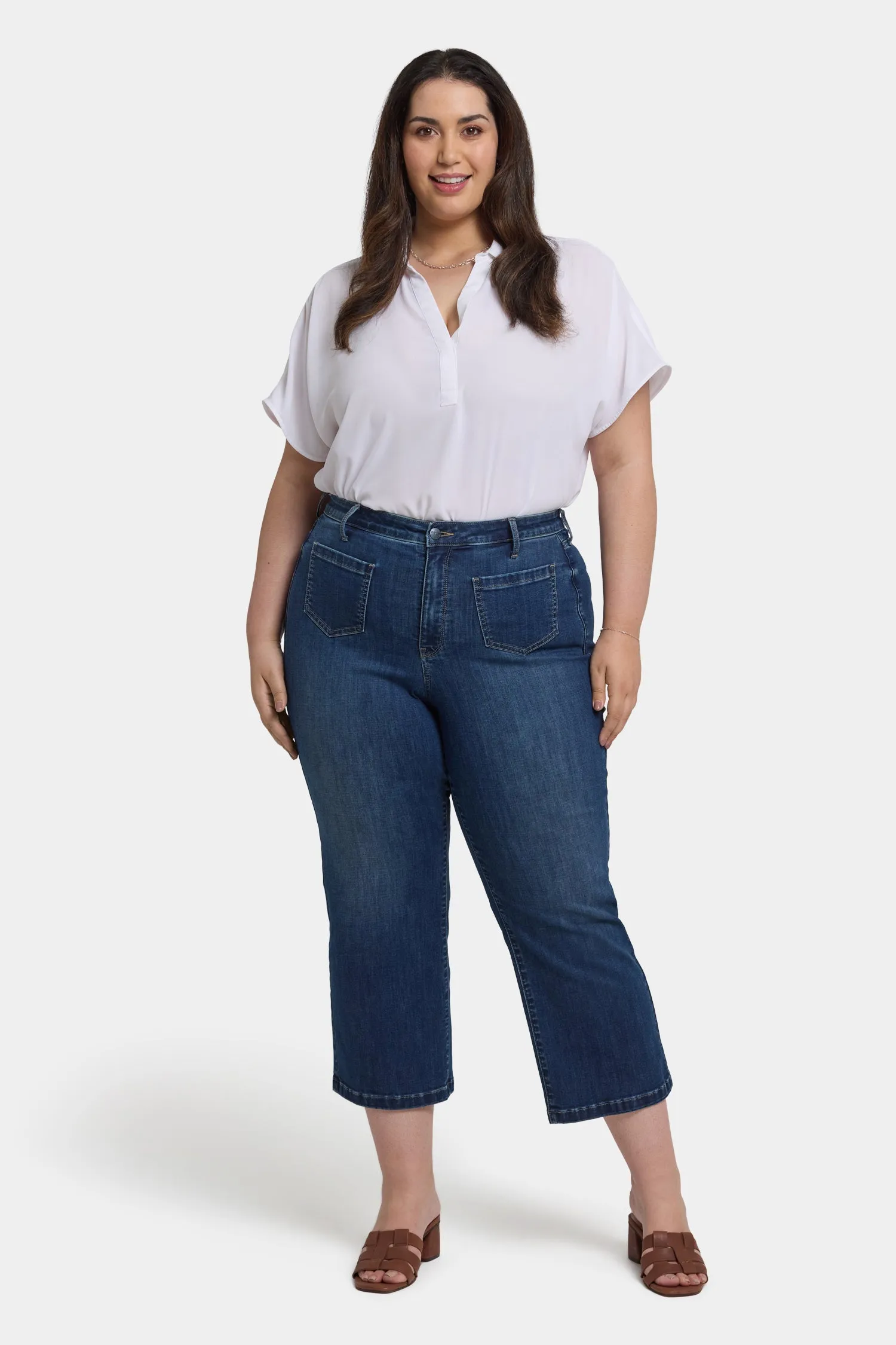 Coco Relaxed Wide Leg Crop Jeans In Plus Size - Rio Rapids sold by NYDJ