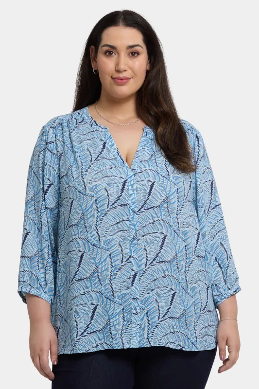 Pintuck Blouse In Plus Size - La Serena sold by NYDJ