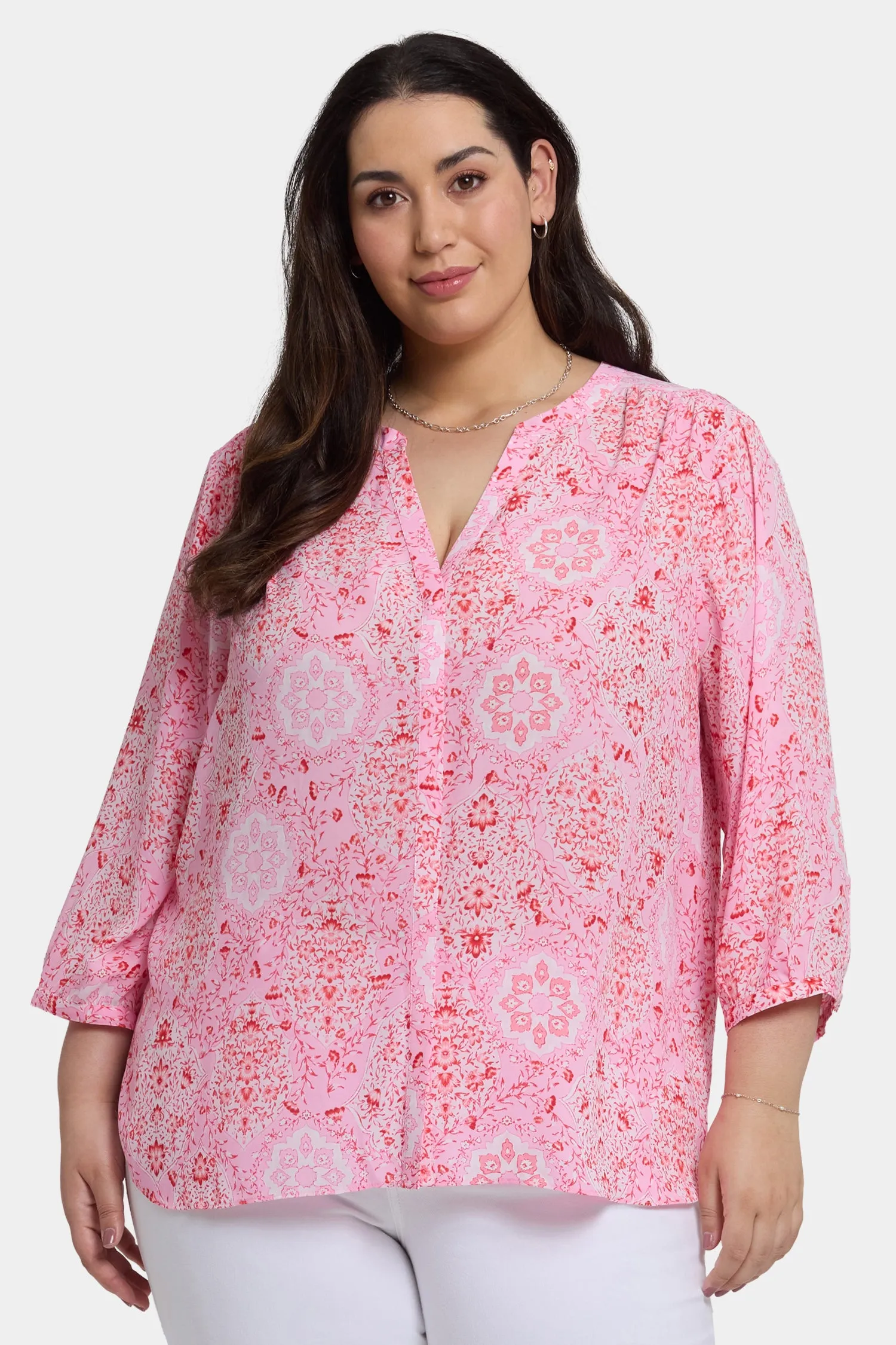 Pintuck Blouse In Plus Size - Isla Magica sold by NYDJ