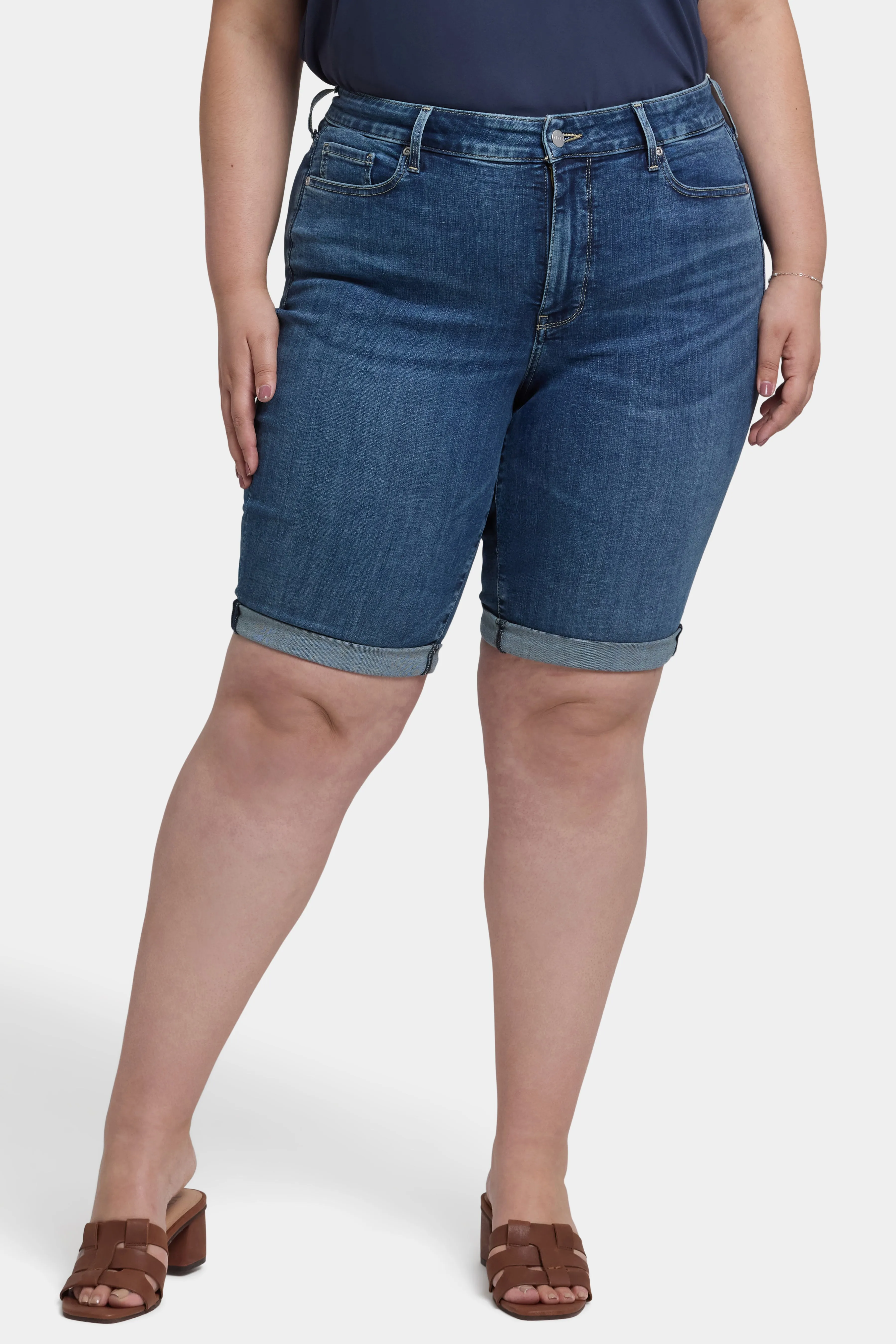 Briella 11 Inch Denim Shorts In Plus Size - Valencia Surf sold by NYDJ product image thumbnail 4