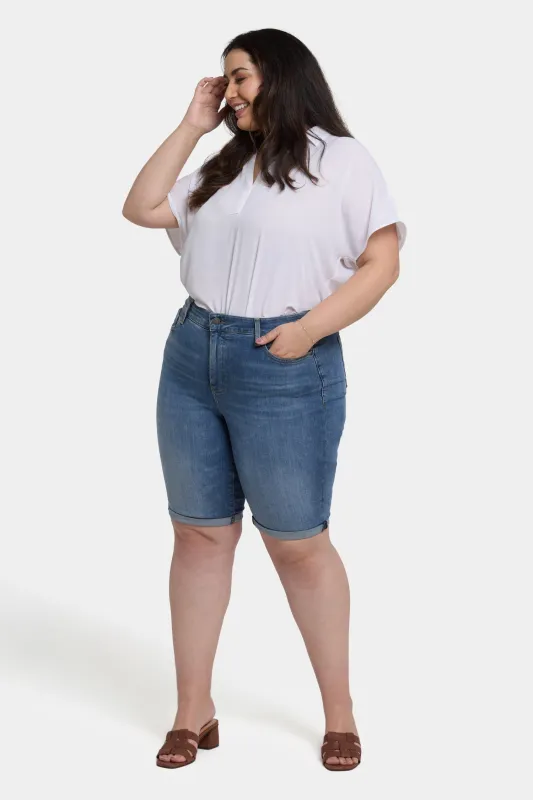 Briella 11 Inch Denim Shorts In Plus Size - Barcelona Breeze sold by NYDJ