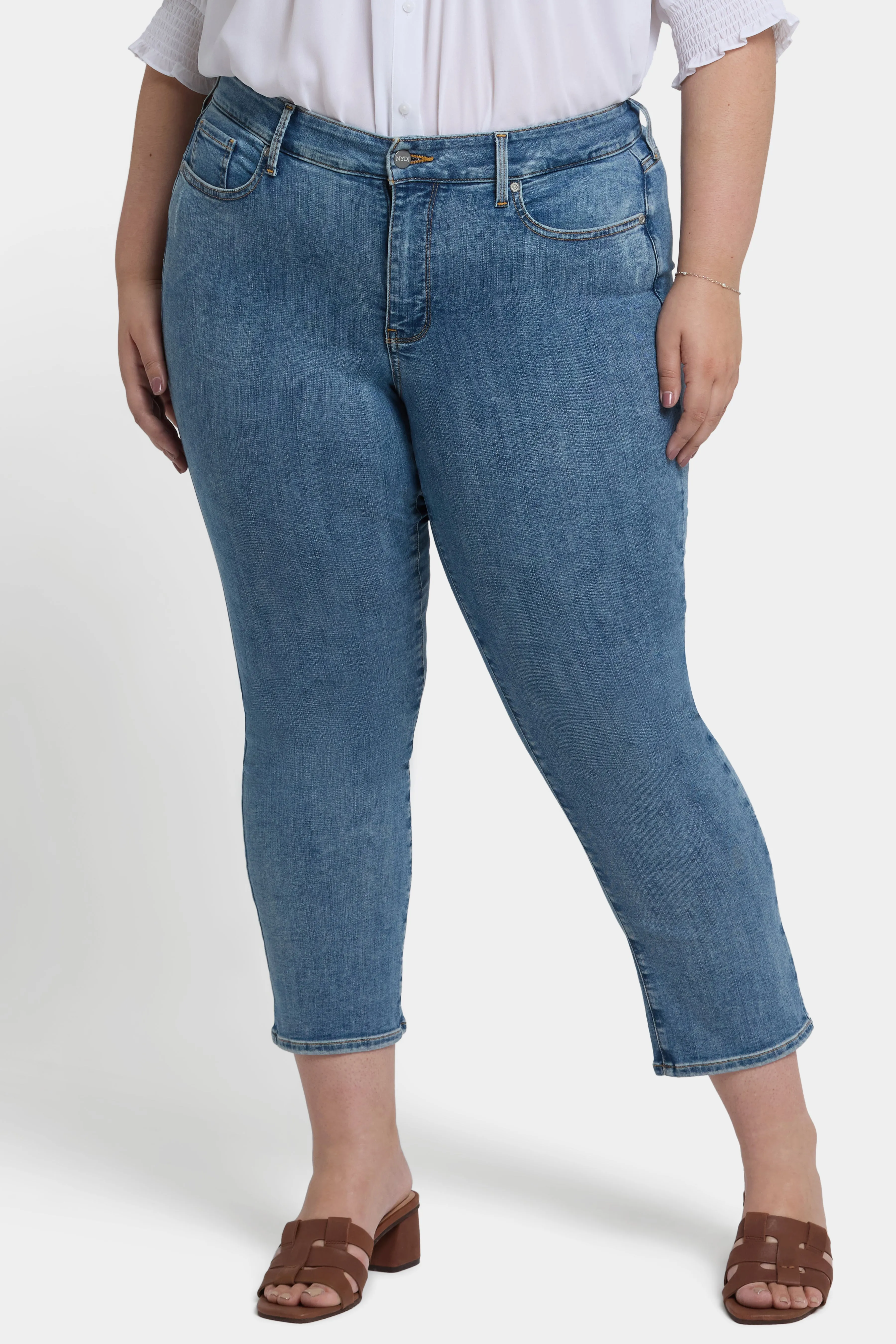 Marilyn Straight Ankle Jeans In Plus Size - Minorca Isle sold by NYDJ product image thumbnail 4