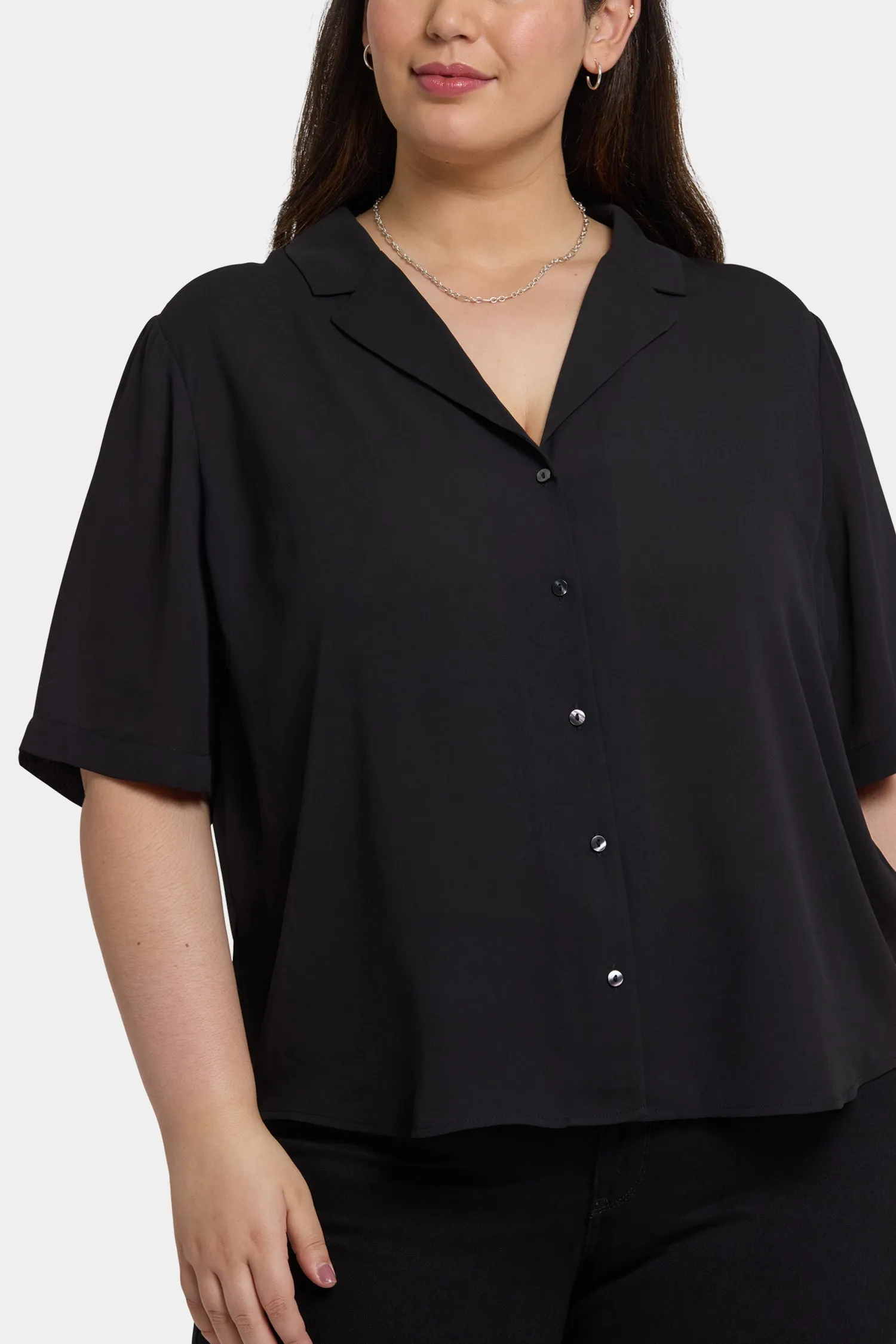 Gabrielle Short Sleeved Blouse In Plus Size - Black sold by NYDJ product image thumbnail 5