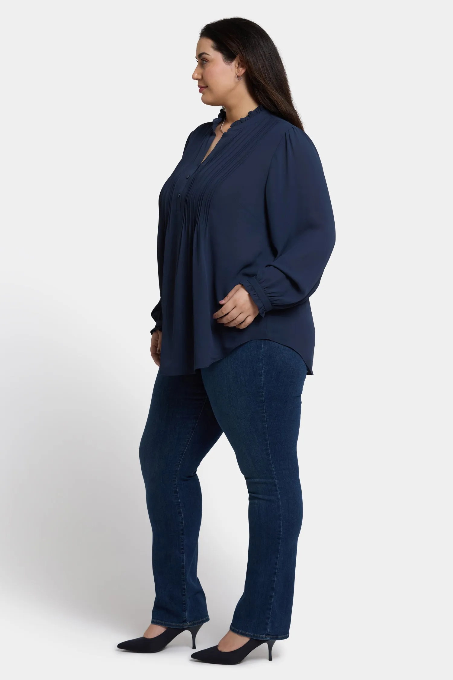 Pleated Front Tunic In Plus Size - Oxford Navy sold by NYDJ product image thumbnail 3