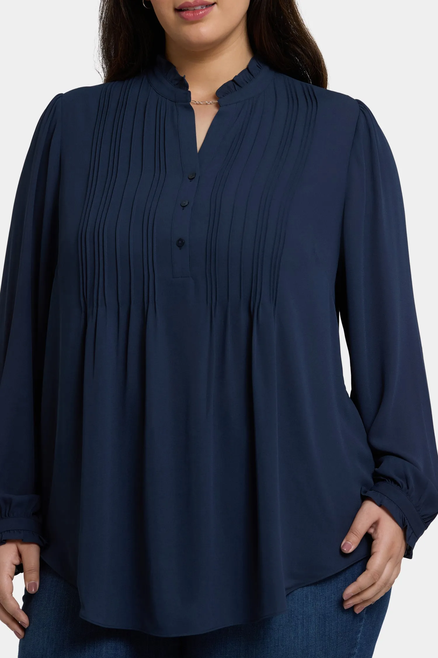 Pleated Front Tunic In Plus Size - Oxford Navy sold by NYDJ product image thumbnail 5