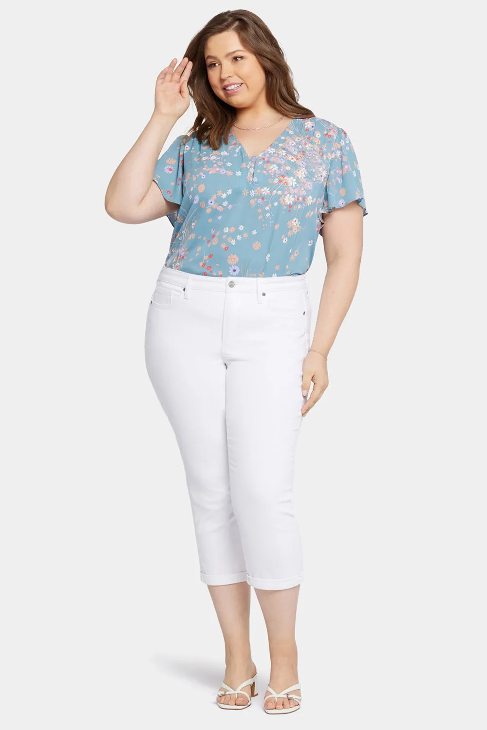 Chloe Skinny Capri Jeans In Plus Size - Optic White sold by NYDJ product image thumbnail 4